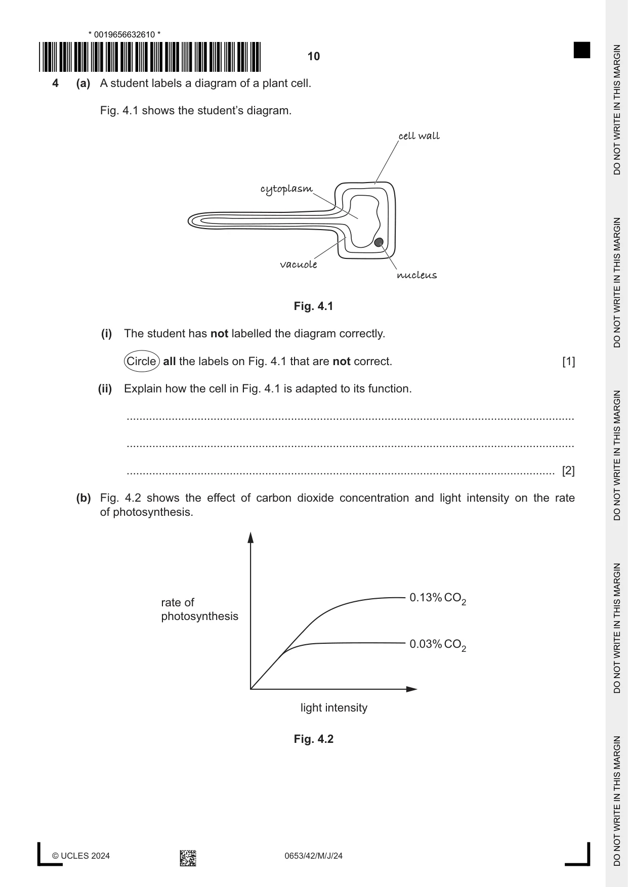 Cambridge IGCSE Science - Combined 0653 2024 May/June Paper 4 · Variant 2 question paper, page 10 of 20