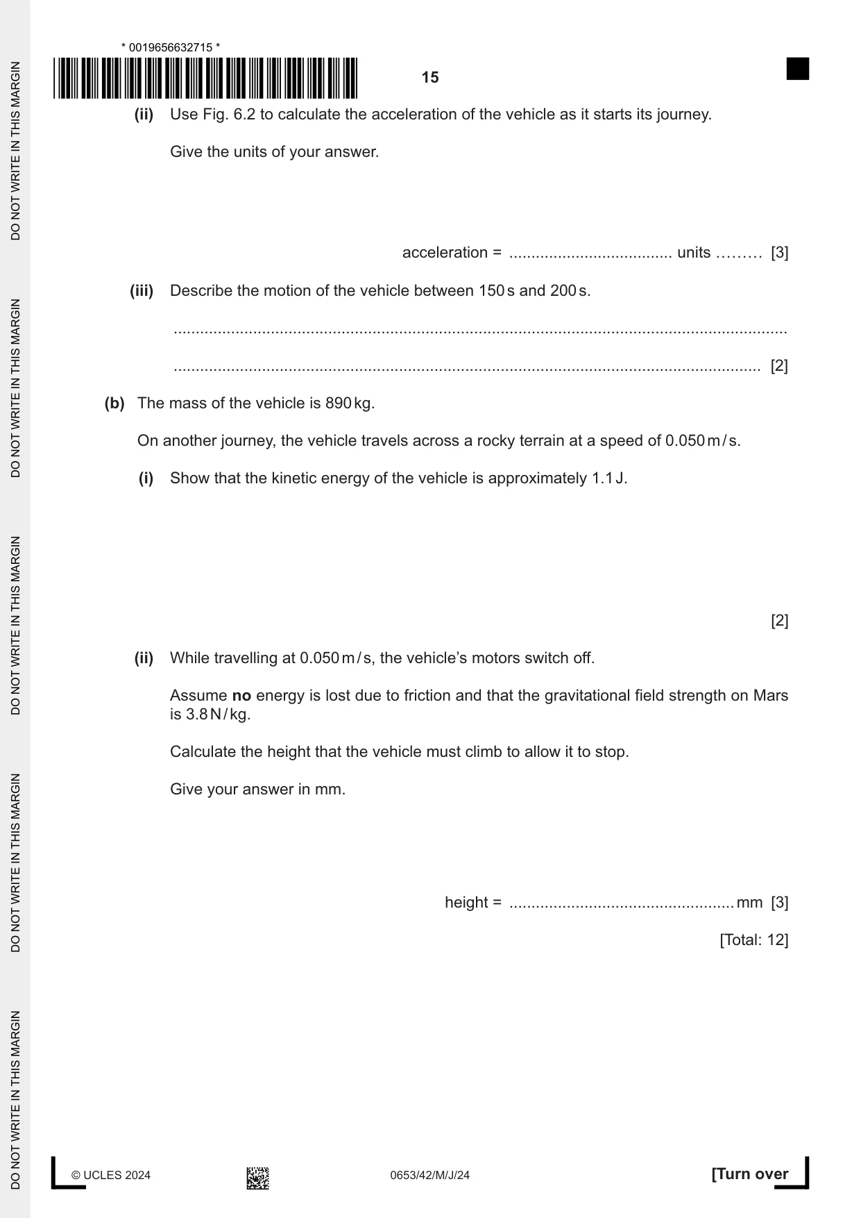 Cambridge IGCSE Science - Combined 0653 2024 May/June Paper 4 · Variant 2 question paper, page 15 of 20