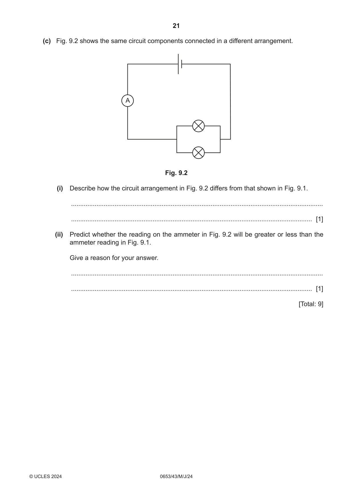 Cambridge IGCSE Science - Combined 0653 2024 May/June Paper 4 · Variant 3 question paper, page 21 of 24