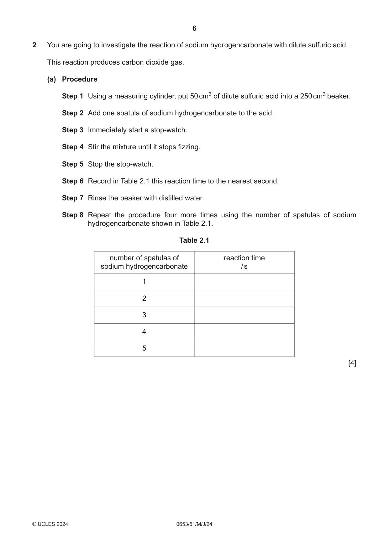 Cambridge IGCSE Science - Combined 0653 2024 May/June Paper 5 · Variant 1 question paper, page 6 of 16