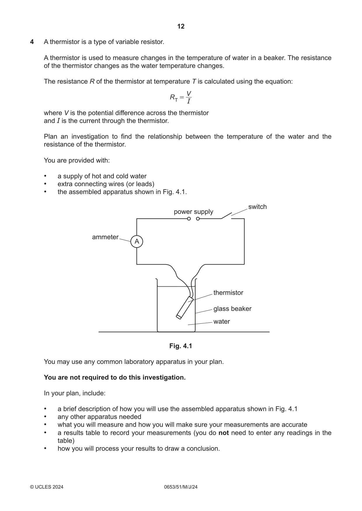 Cambridge IGCSE Science - Combined 0653 2024 May/June Paper 5 · Variant 1 question paper, page 12 of 16