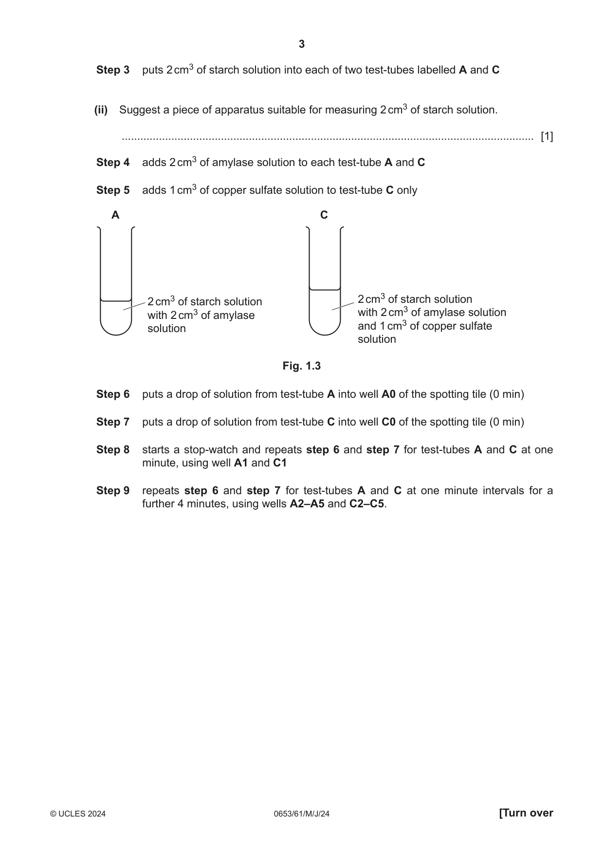 Cambridge IGCSE Science - Combined 0653 2024 May/June Paper 6 · Variant 1 question paper, page 3 of 20
