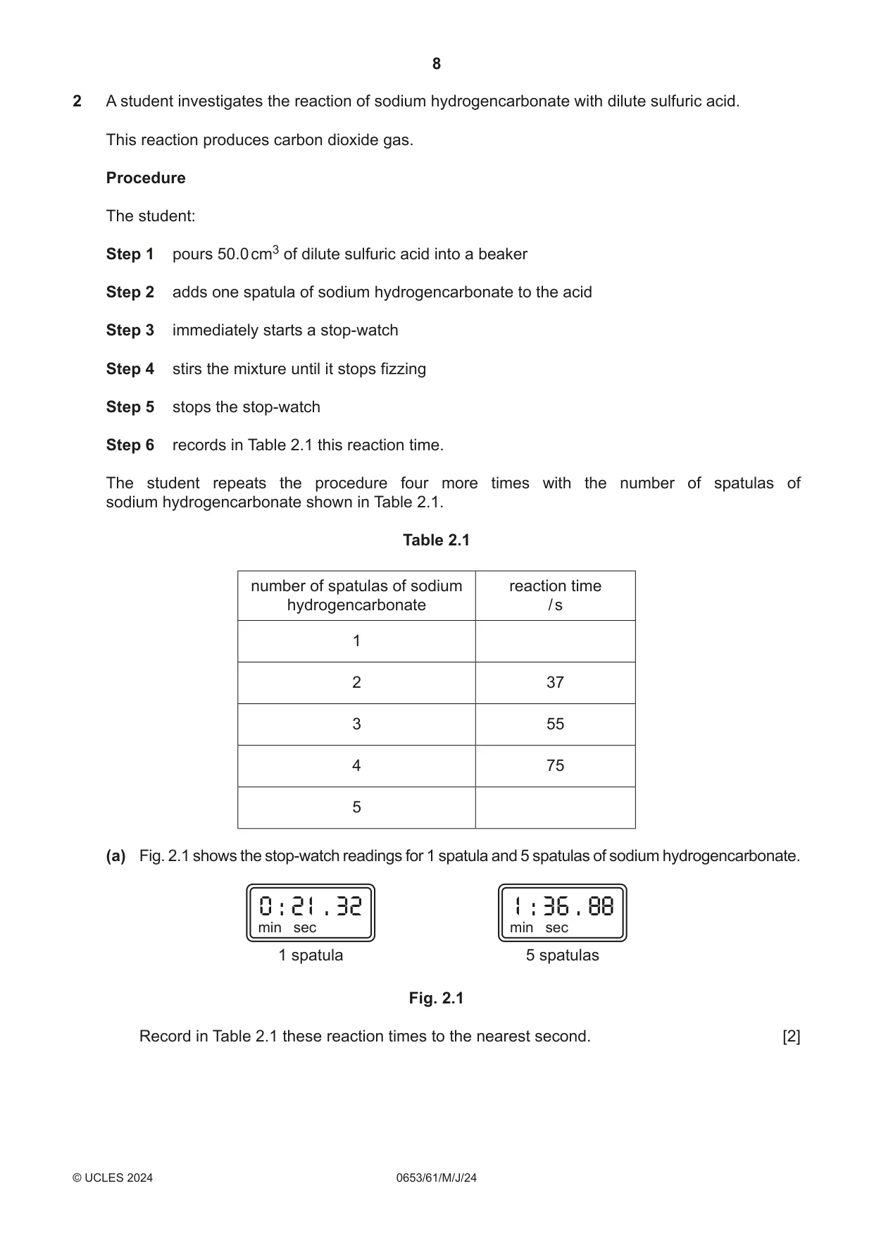 Cambridge IGCSE Science - Combined 0653 2024 May/June Paper 6 · Variant 1 question paper, page 8 of 20