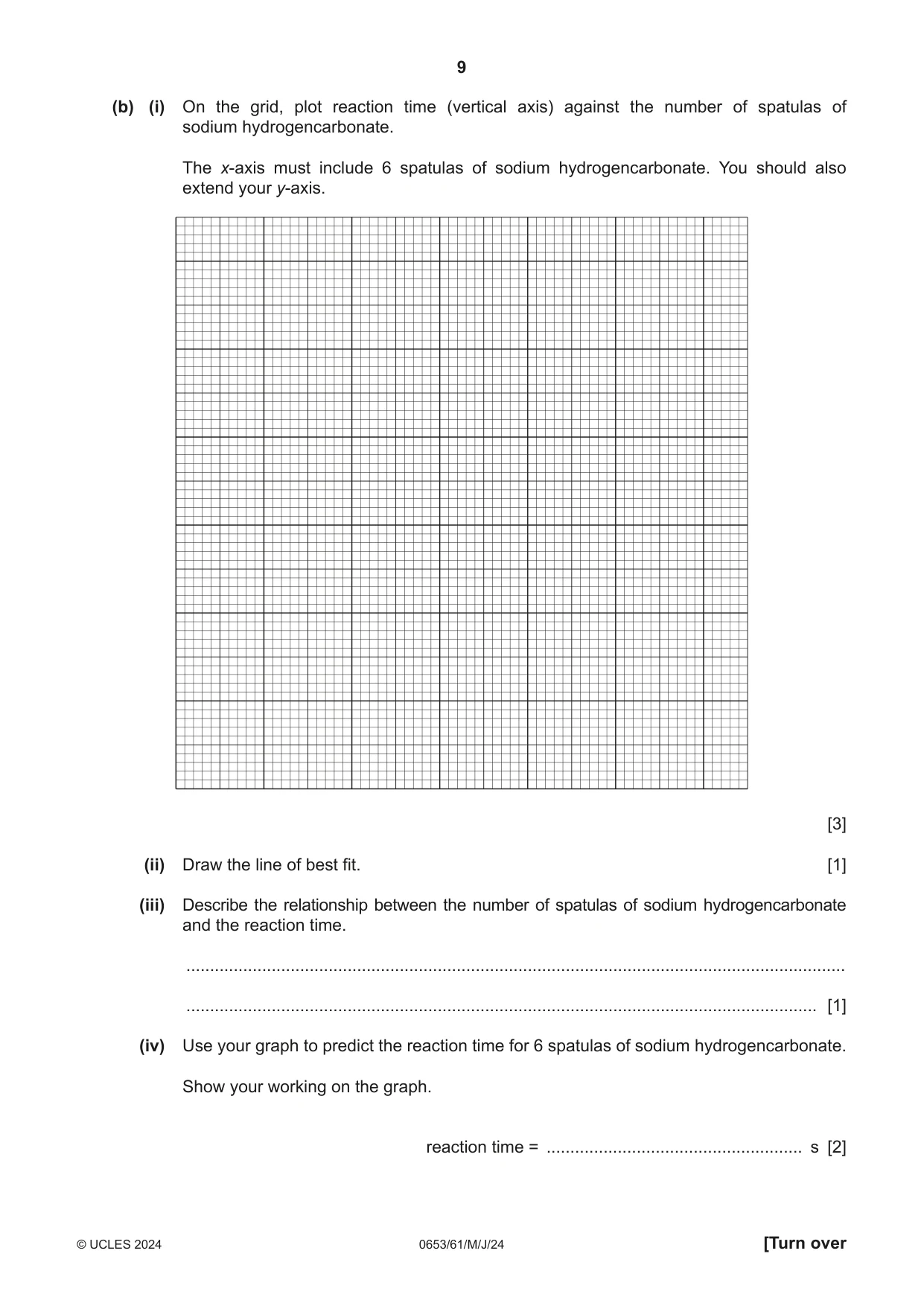 Cambridge IGCSE Science - Combined 0653 2024 May/June Paper 6 · Variant 1 question paper, page 9 of 20