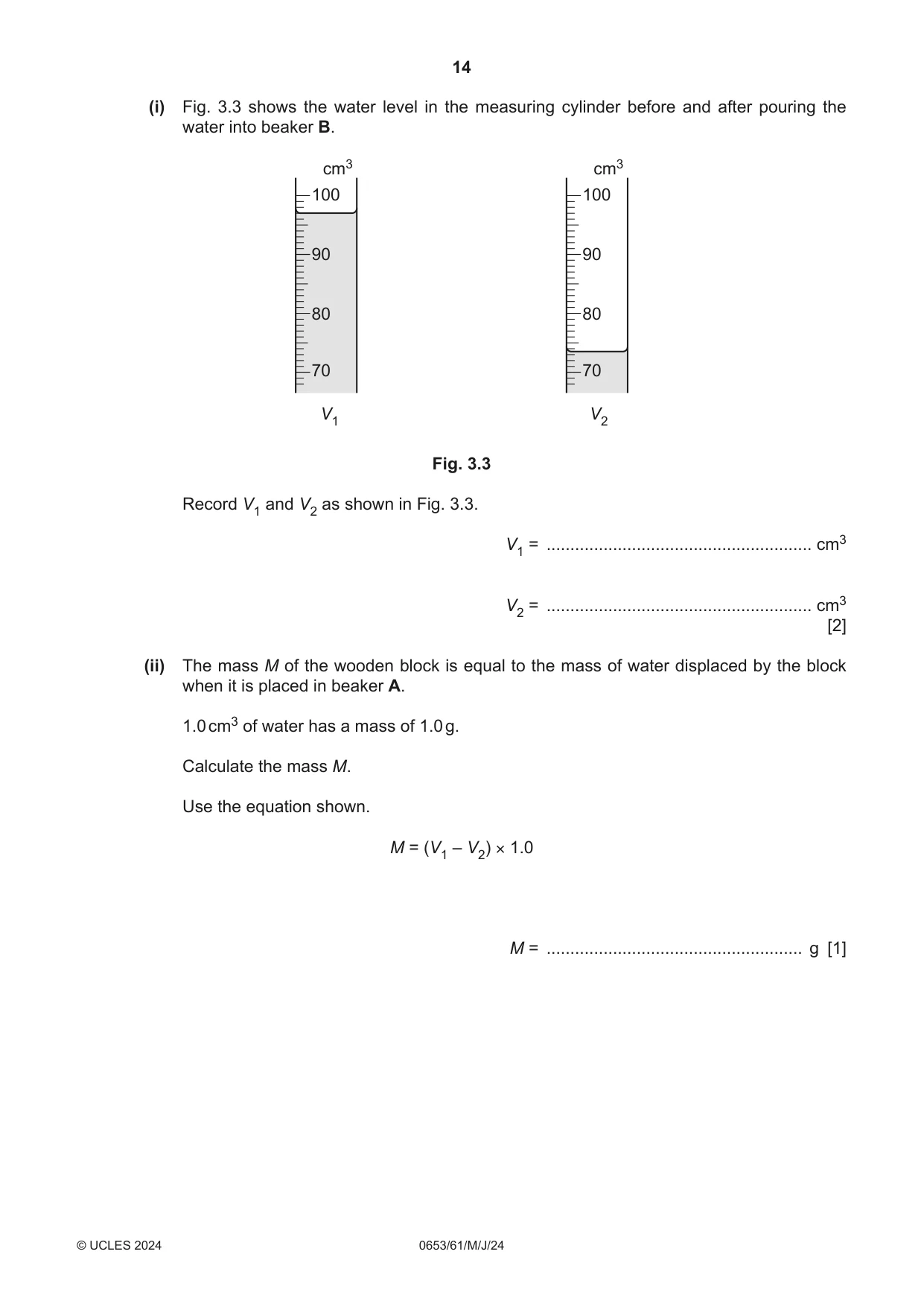 Cambridge IGCSE Science - Combined 0653 2024 May/June Paper 6 · Variant 1 question paper, page 14 of 20