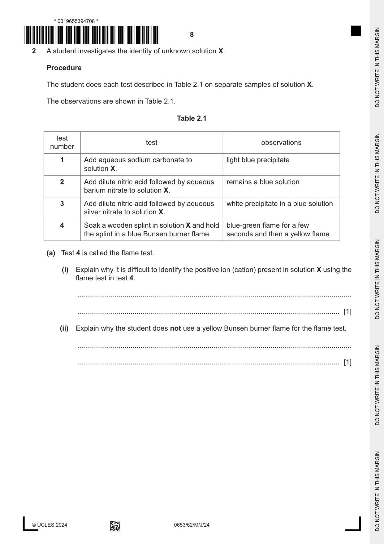 Cambridge IGCSE Science - Combined 0653 2024 May/June Paper 6 · Variant 2 question paper, page 8 of 16