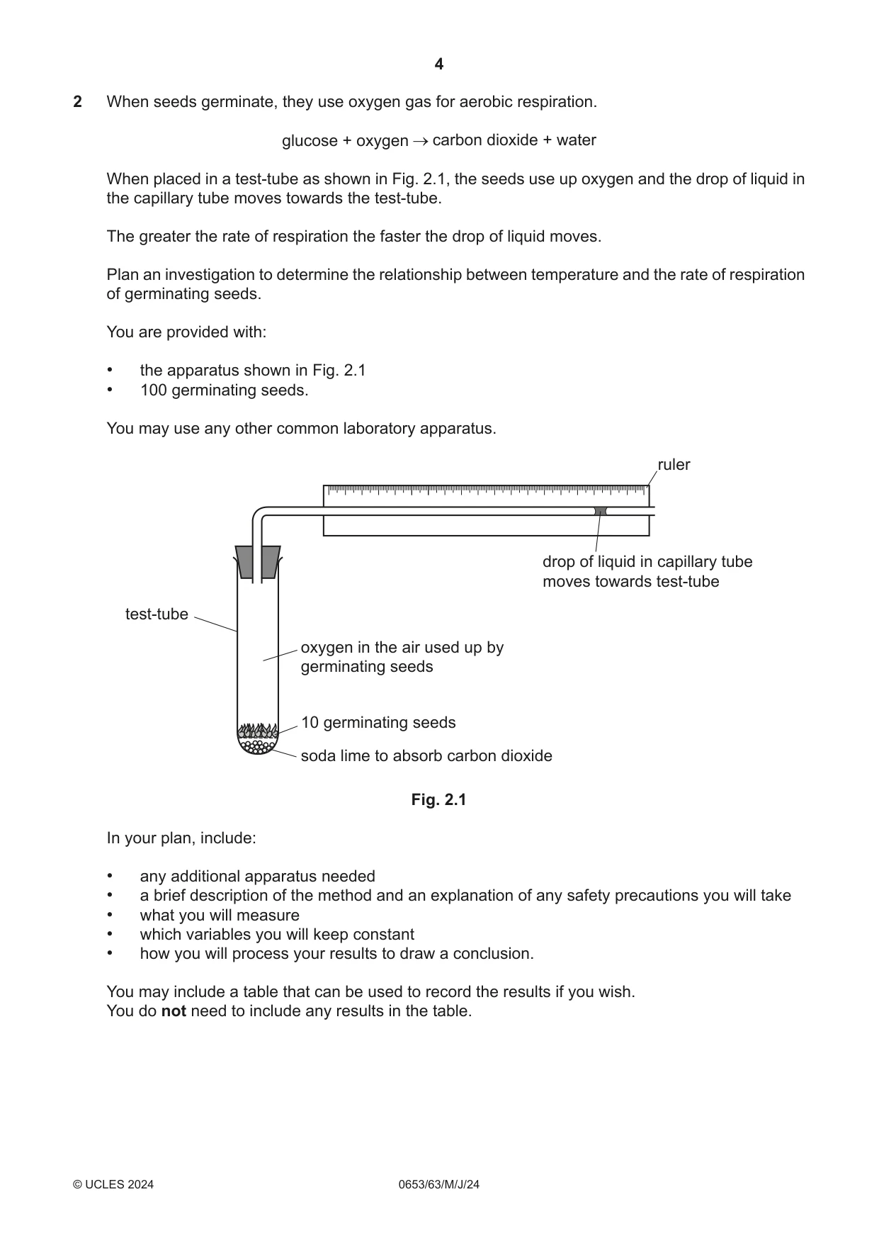 Cambridge IGCSE Science - Combined 0653 2024 May/June Paper 6 · Variant 3 question paper, page 4 of 16