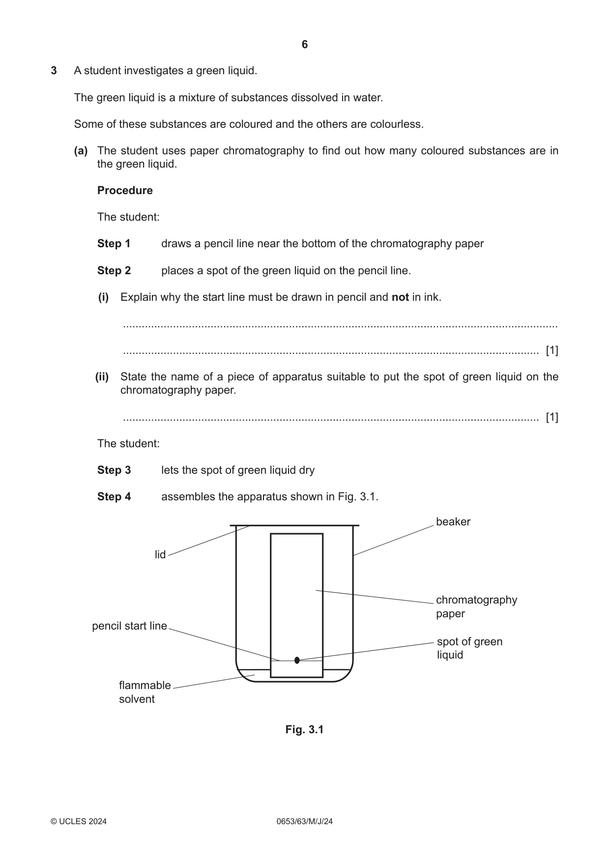 Cambridge IGCSE Science - Combined 0653 2024 May/June Paper 6 · Variant 3 question paper, page 6 of 16