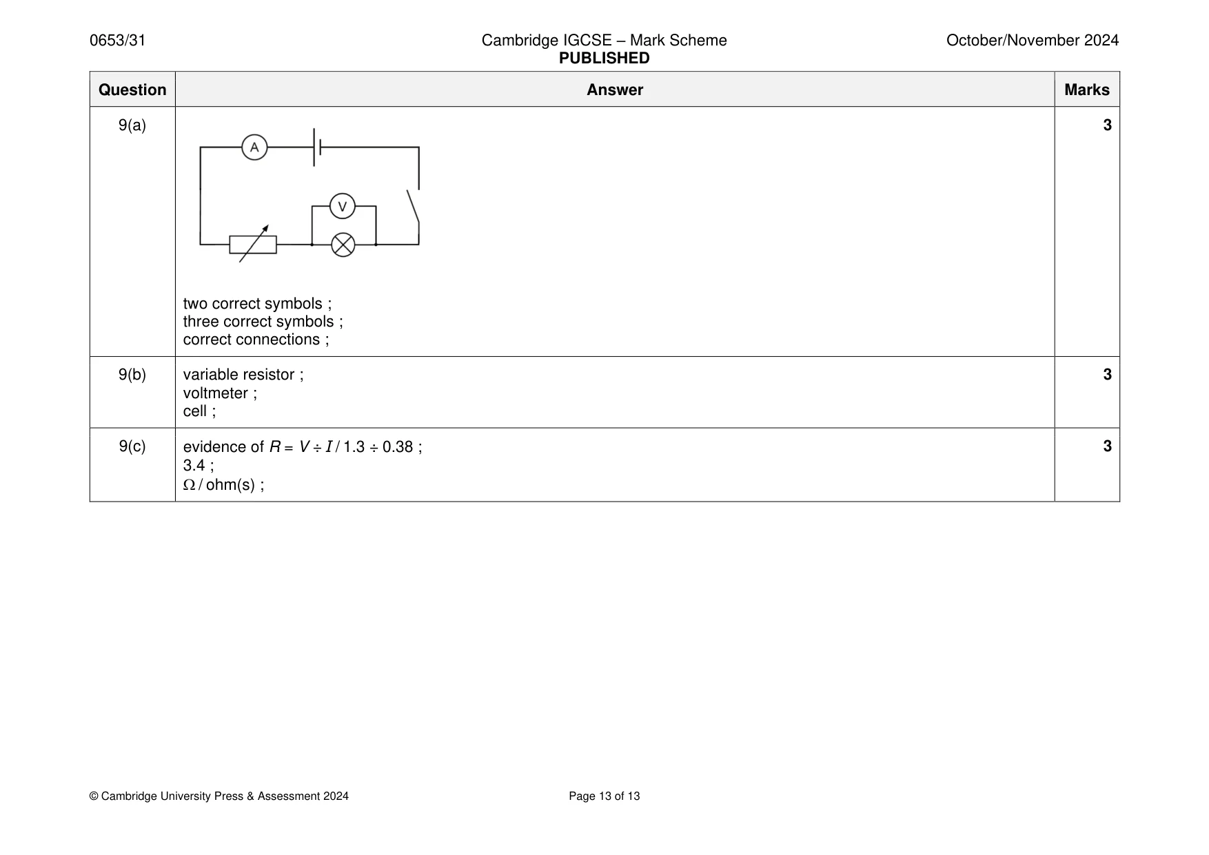 Mark scheme, page 13 of 13