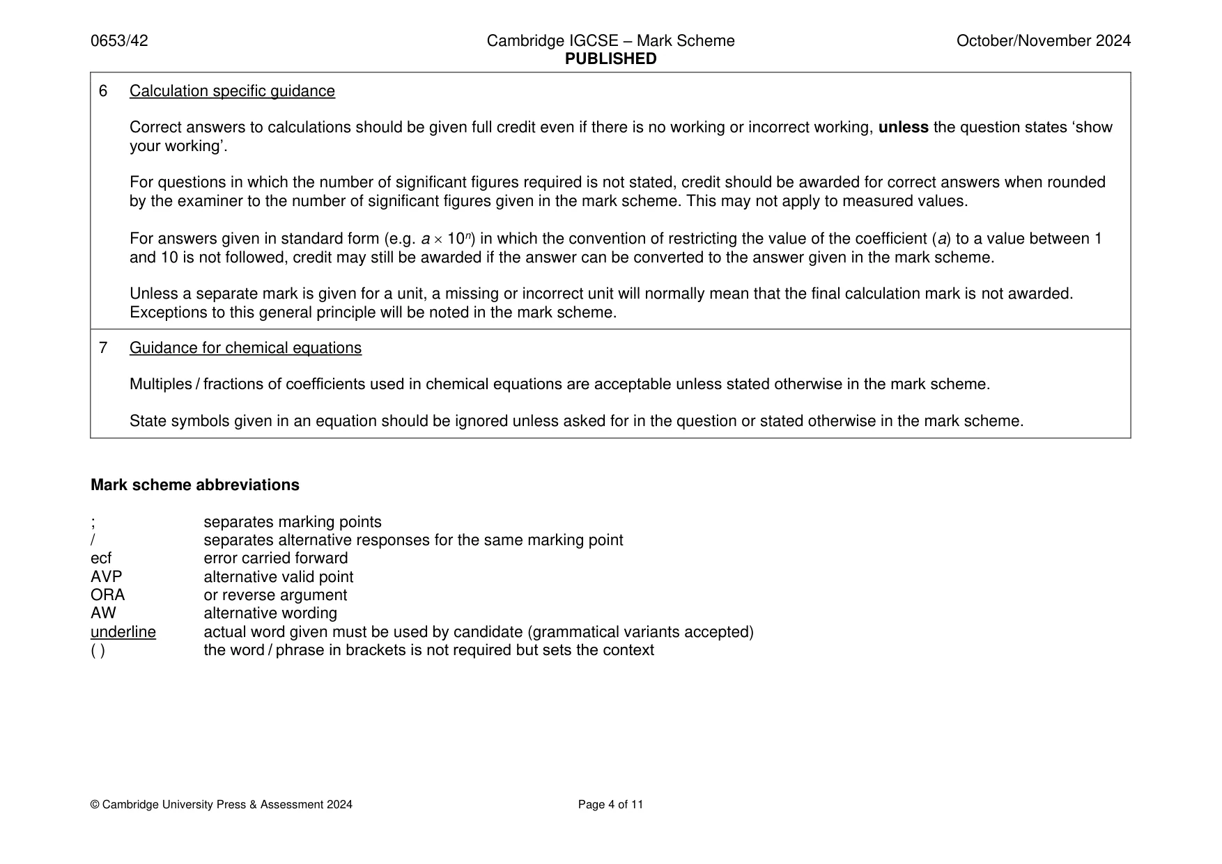 Mark scheme, page 4 of 11