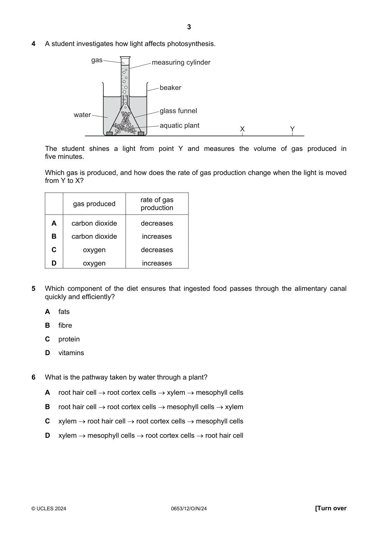 Cambridge IGCSE Science - Combined 0653 2024 Oct/Nov Paper 1 · Variant 2 question paper, page 3 of 16