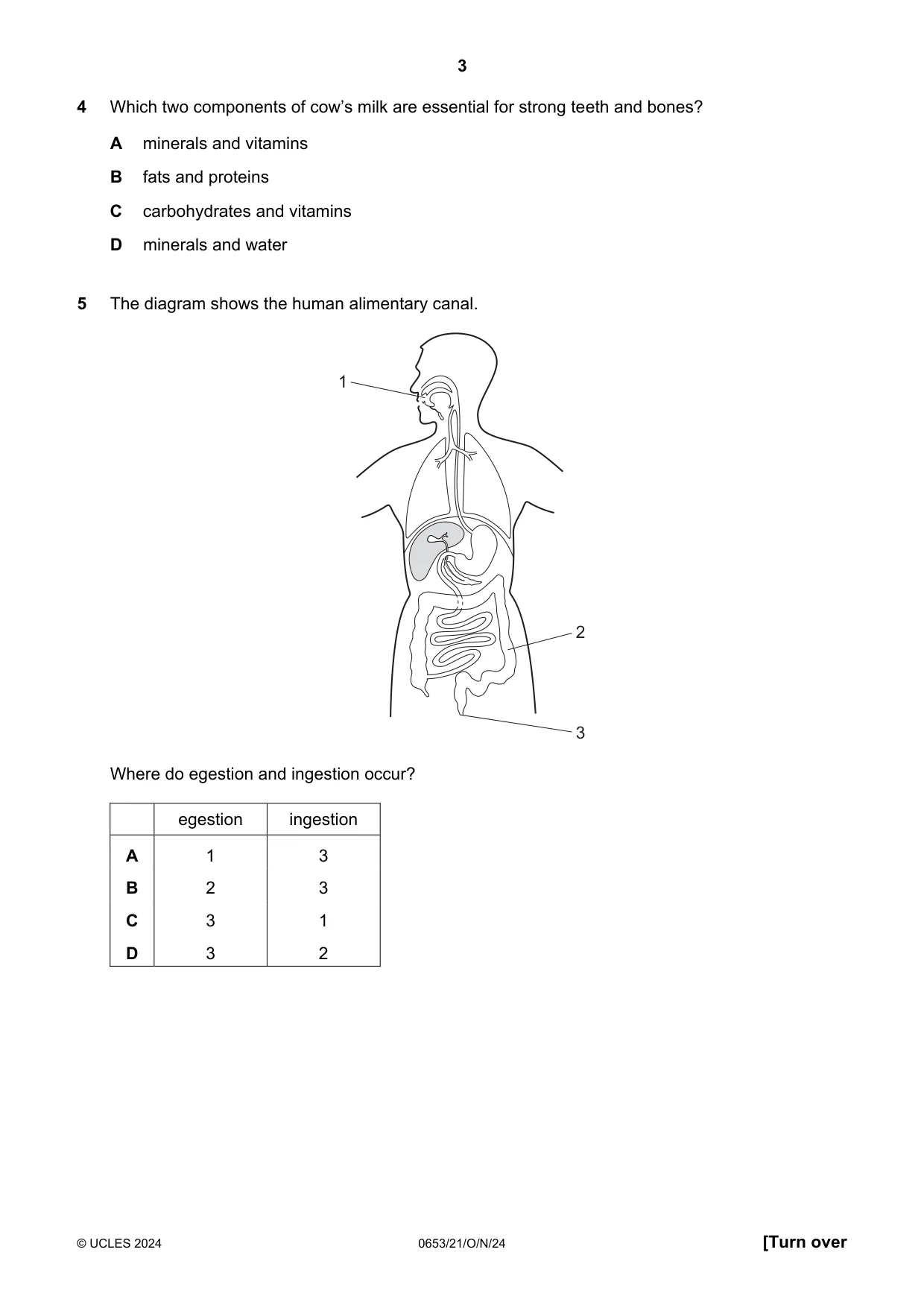 Cambridge IGCSE Science - Combined 0653 2024 Oct/Nov Paper 2 · Variant 1 question paper, page 3 of 16
