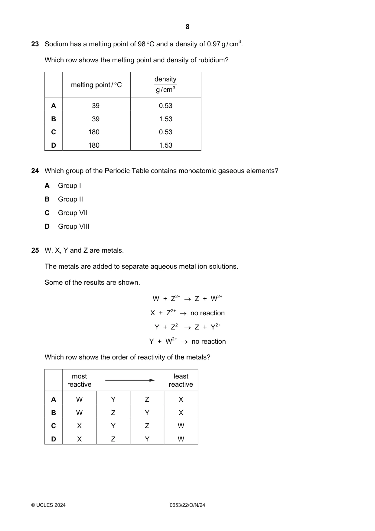 Cambridge IGCSE Science - Combined 0653 2024 Oct/Nov Paper 2 · Variant 2 question paper, page 8 of 16