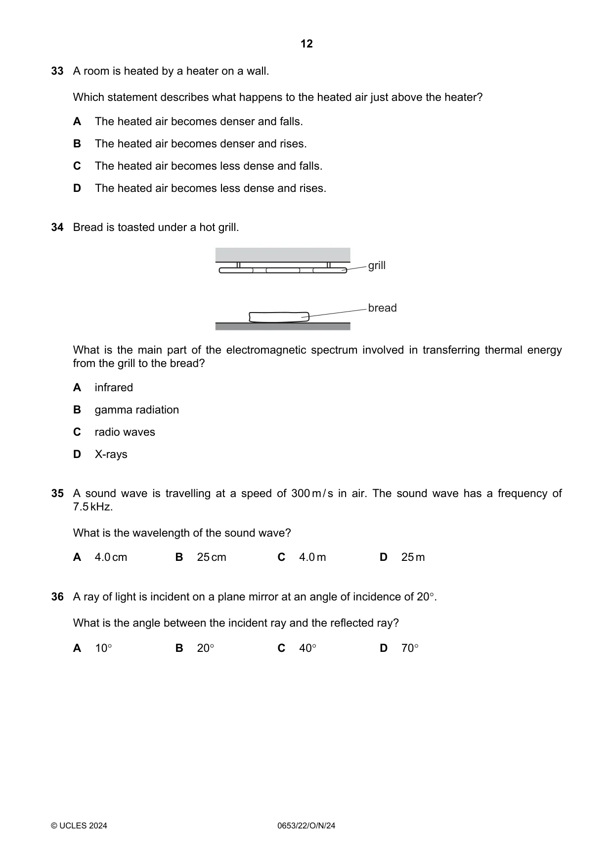 Cambridge IGCSE Science - Combined 0653 2024 Oct/Nov Paper 2 · Variant 2 question paper, page 12 of 16