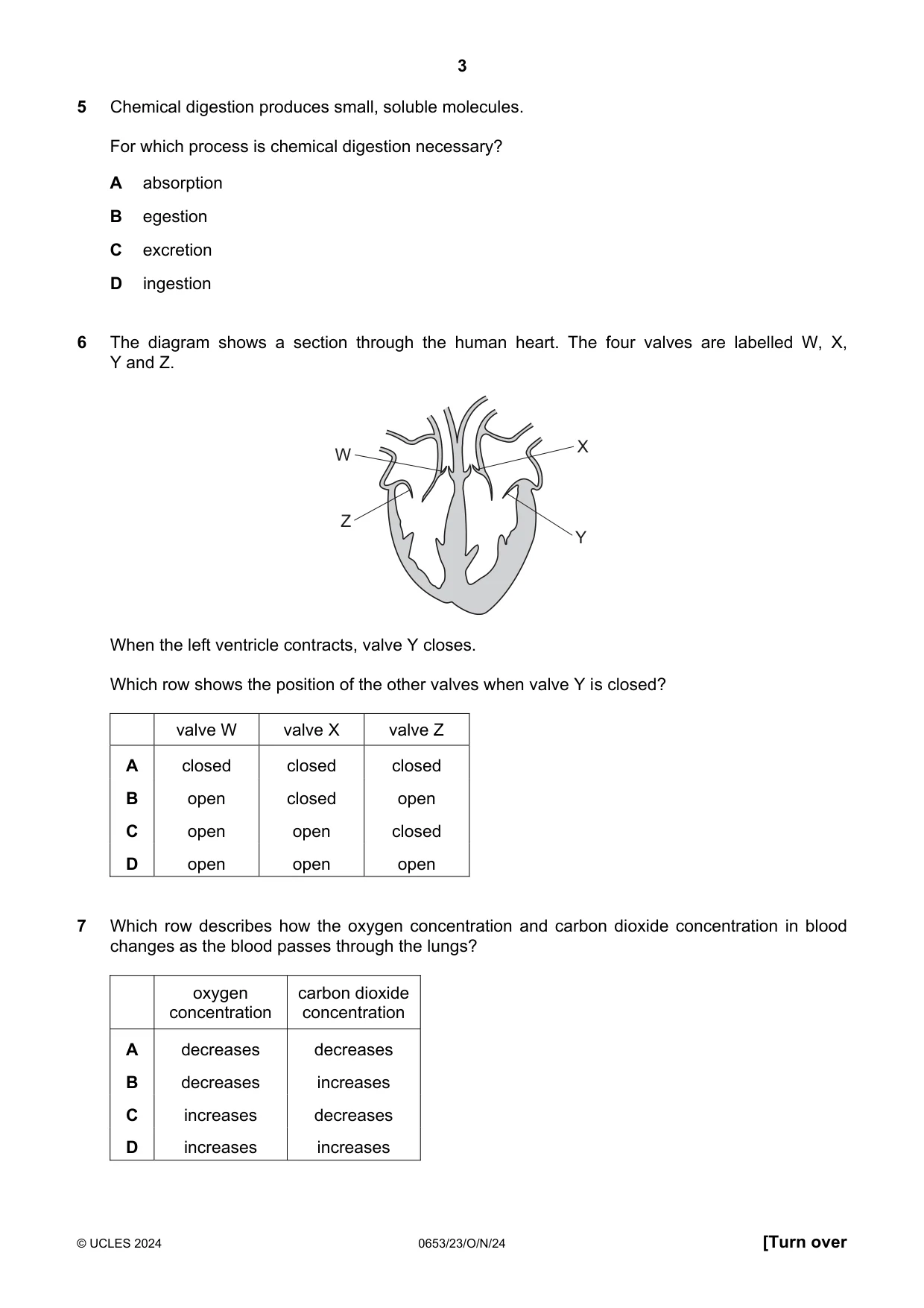 Cambridge IGCSE Science - Combined 0653 2024 Oct/Nov Paper 2 · Variant 3 question paper, page 3 of 16
