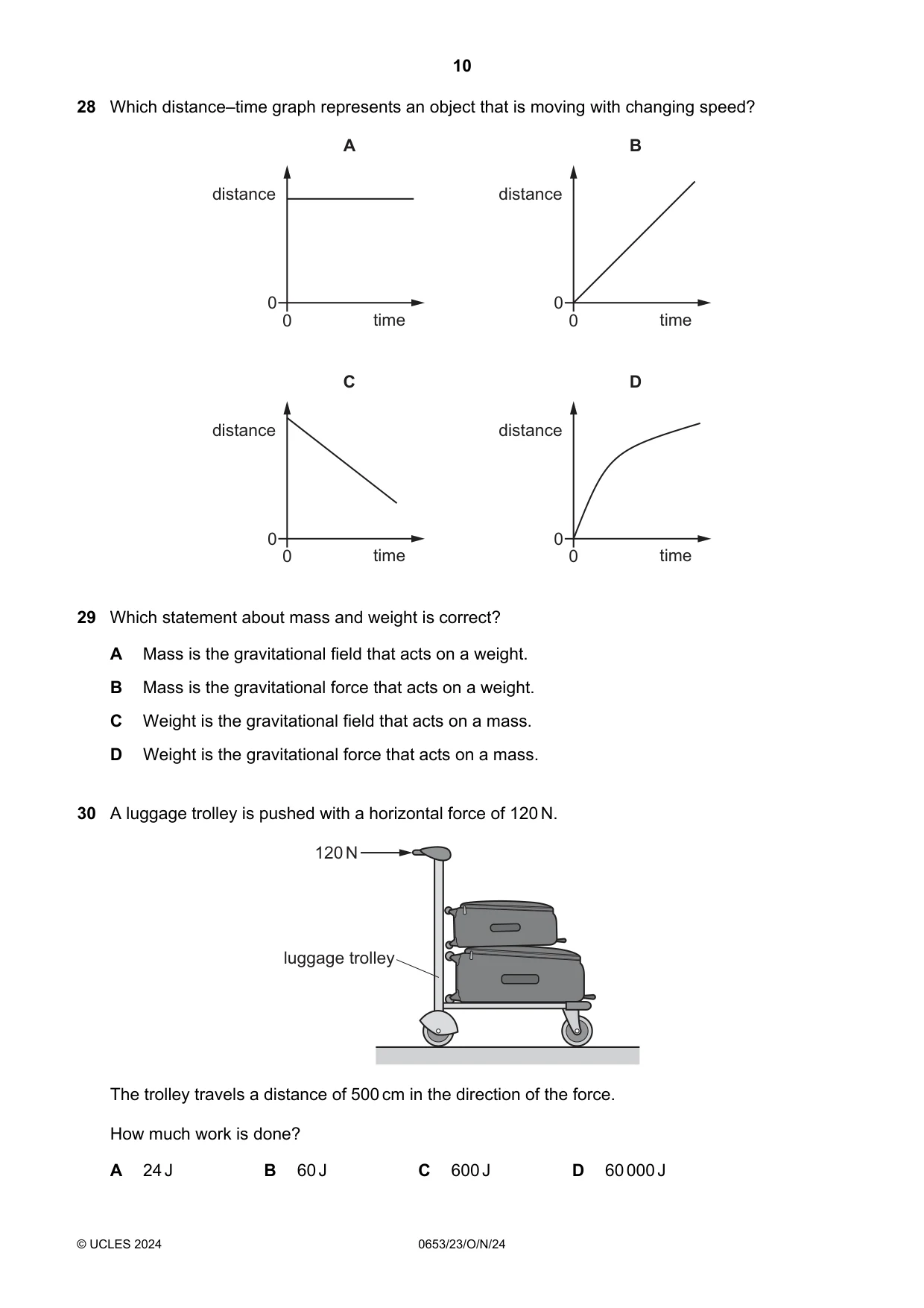 Cambridge IGCSE Science - Combined 0653 2024 Oct/Nov Paper 2 · Variant 3 question paper, page 10 of 16