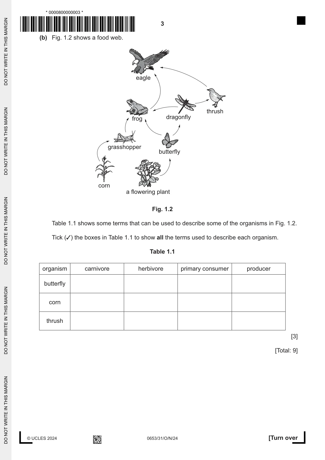 Cambridge IGCSE Science - Combined 0653 2024 Oct/Nov Paper 3 · Variant 1 question paper, page 3 of 24