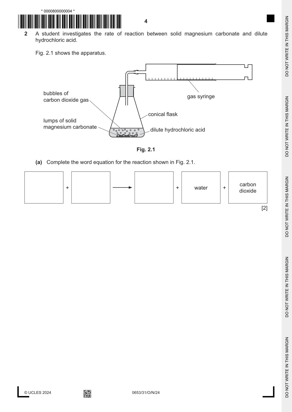 Cambridge IGCSE Science - Combined 0653 2024 Oct/Nov Paper 3 · Variant 1 question paper, page 4 of 24