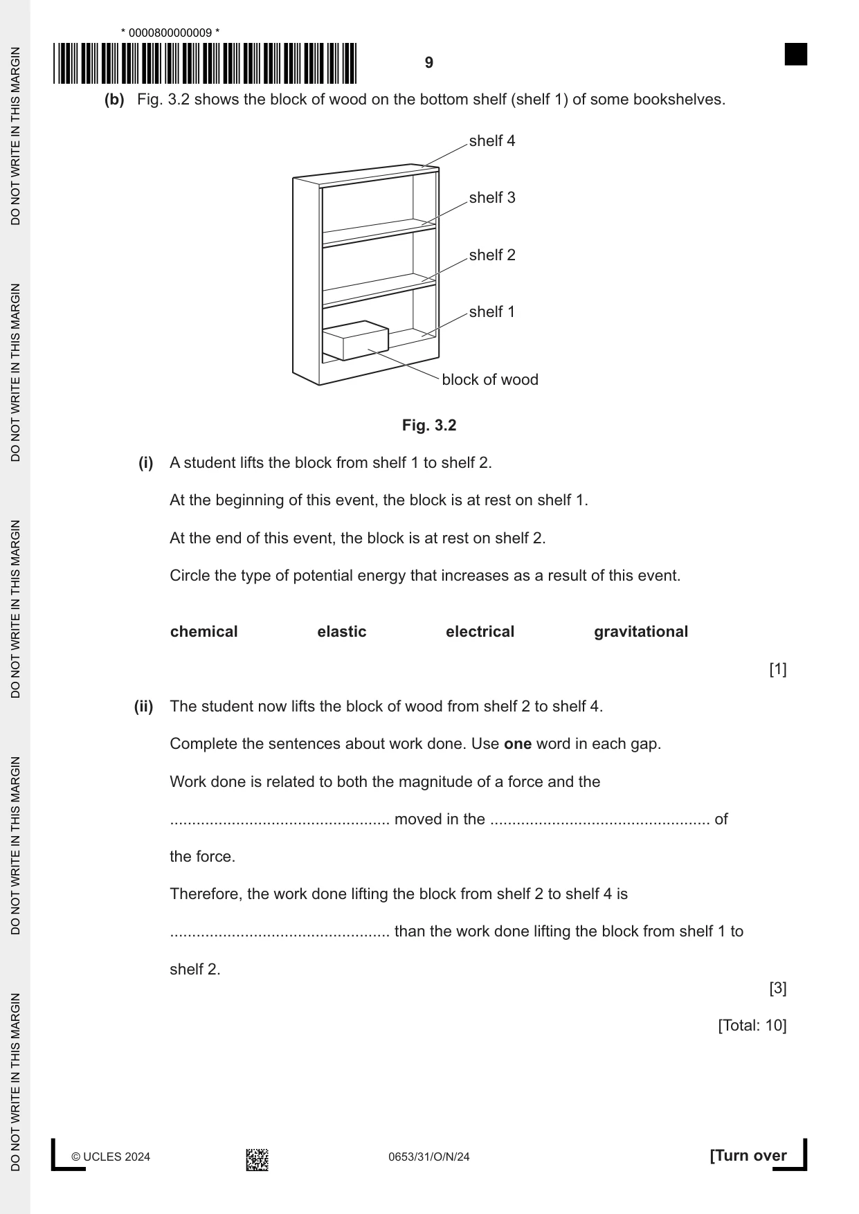 Cambridge IGCSE Science - Combined 0653 2024 Oct/Nov Paper 3 · Variant 1 question paper, page 9 of 24