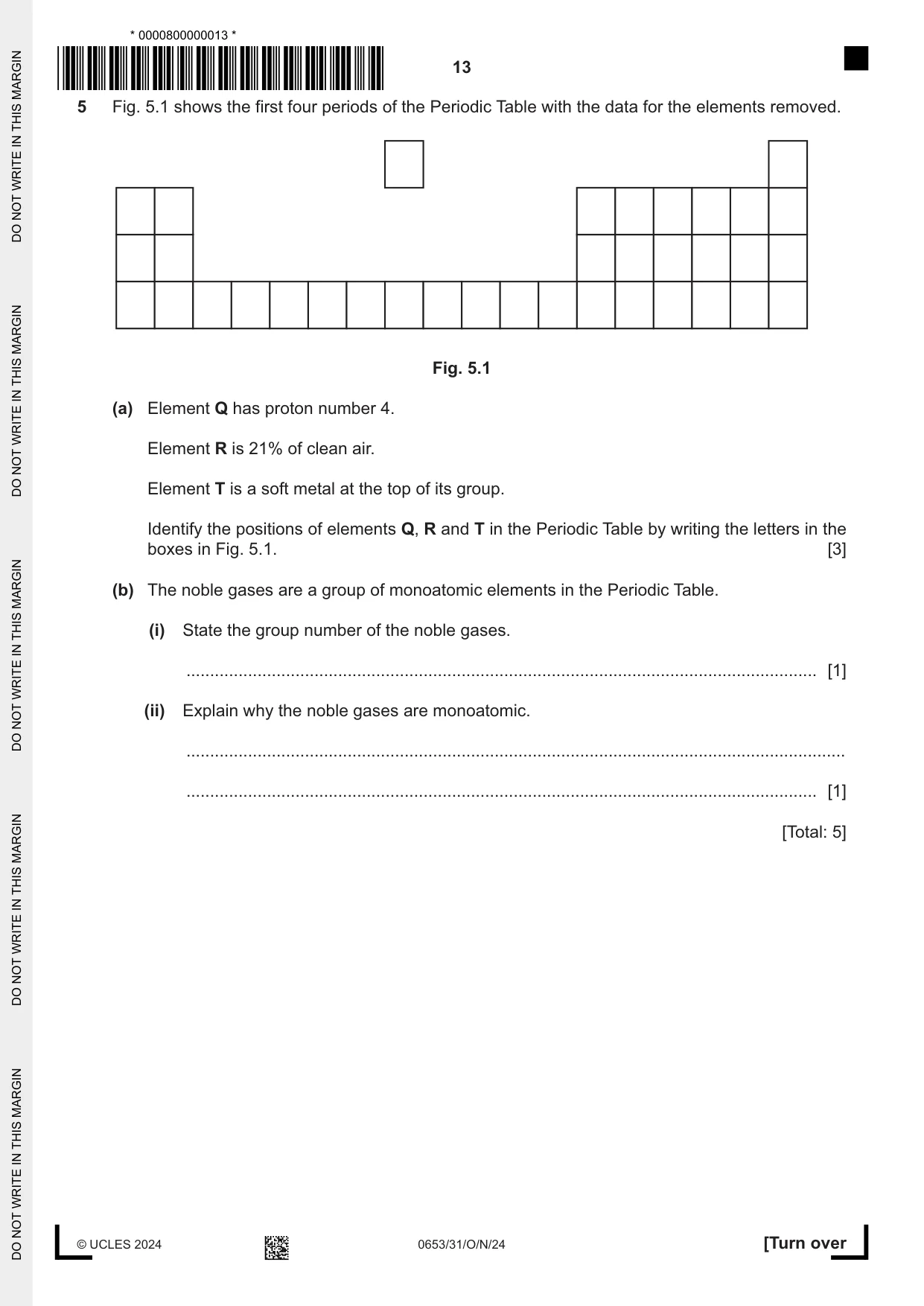 Cambridge IGCSE Science - Combined 0653 2024 Oct/Nov Paper 3 · Variant 1 question paper, page 13 of 24