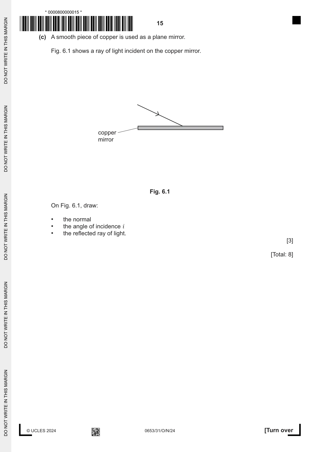 Cambridge IGCSE Science - Combined 0653 2024 Oct/Nov Paper 3 · Variant 1 question paper, page 15 of 24