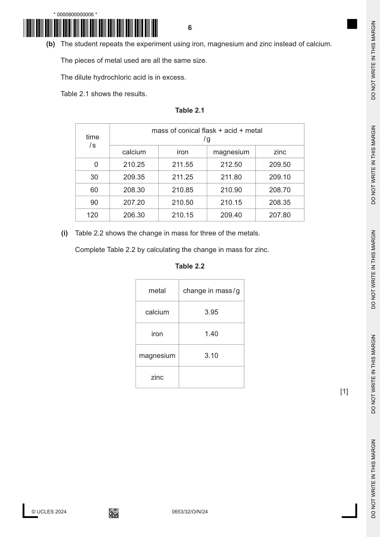 Cambridge IGCSE Science - Combined 0653 2024 Oct/Nov Paper 3 · Variant 2 question paper, page 6 of 24