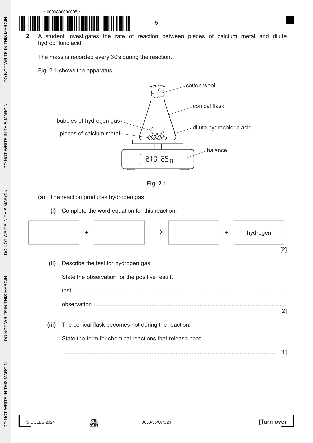 Cambridge IGCSE Science - Combined 0653 2024 Oct/Nov Paper 3 · Variant 3 question paper, page 5 of 24