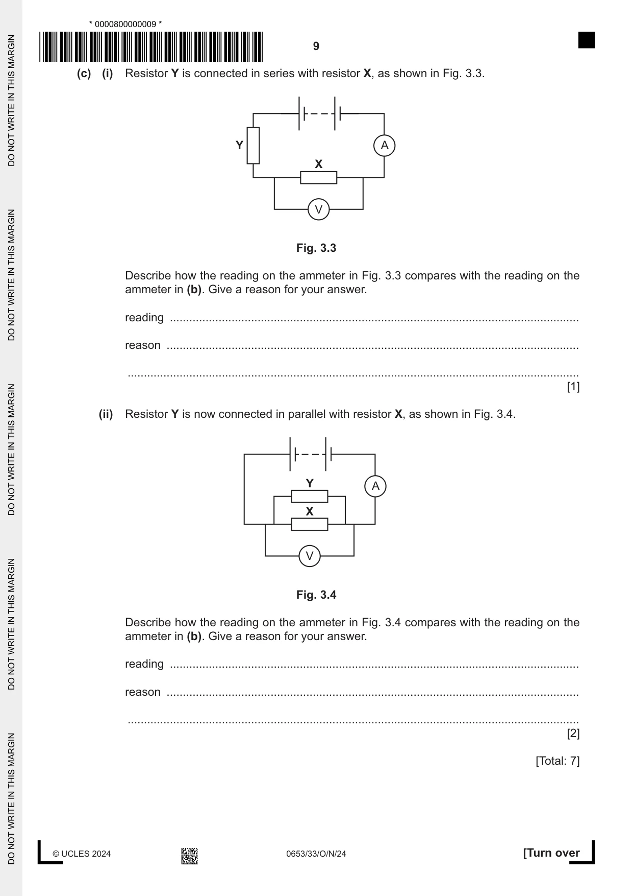 Cambridge IGCSE Science - Combined 0653 2024 Oct/Nov Paper 3 · Variant 3 question paper, page 9 of 24