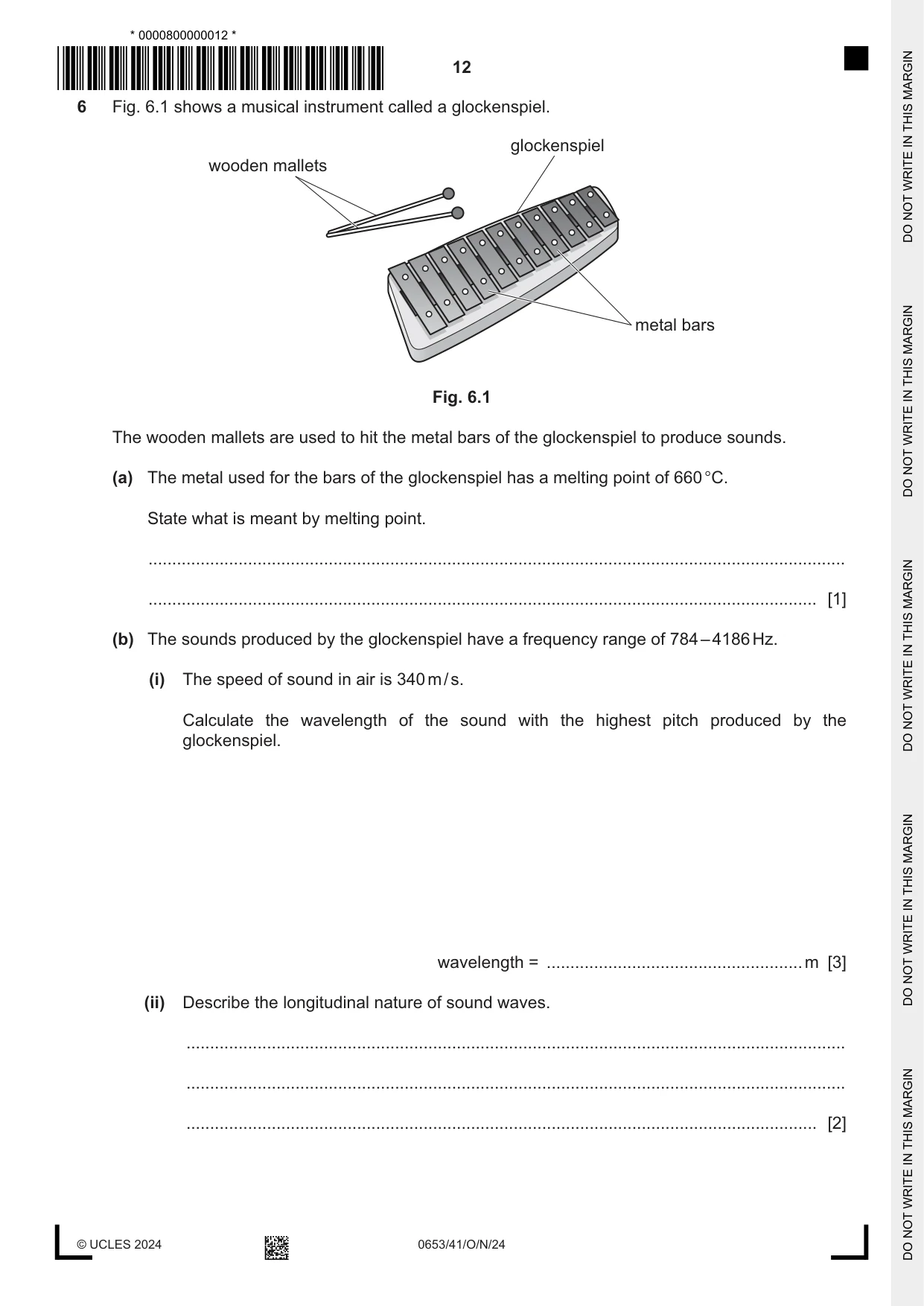 Cambridge IGCSE Science - Combined 0653 2024 Oct/Nov Paper 4 · Variant 1 question paper, page 12 of 20