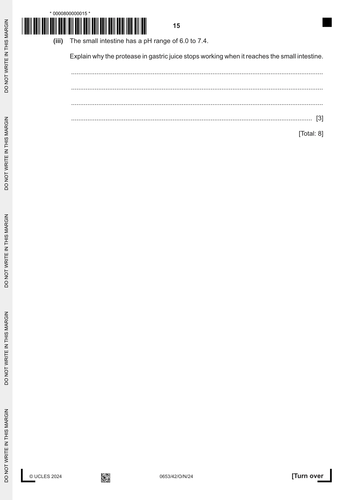 Cambridge IGCSE Science - Combined 0653 2024 Oct/Nov Paper 4 · Variant 2 question paper, page 15 of 20