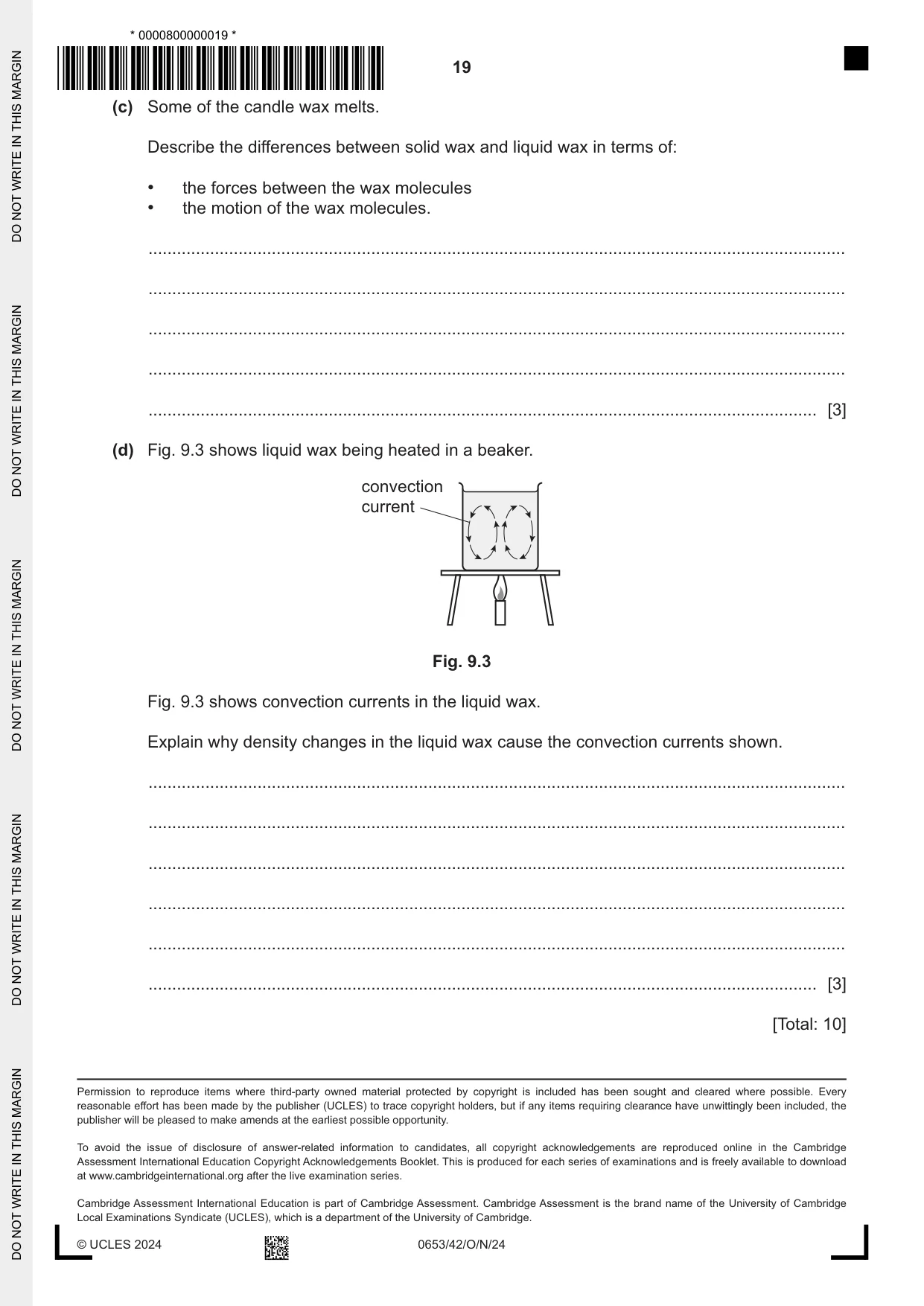Cambridge IGCSE Science - Combined 0653 2024 Oct/Nov Paper 4 · Variant 2 question paper, page 19 of 20