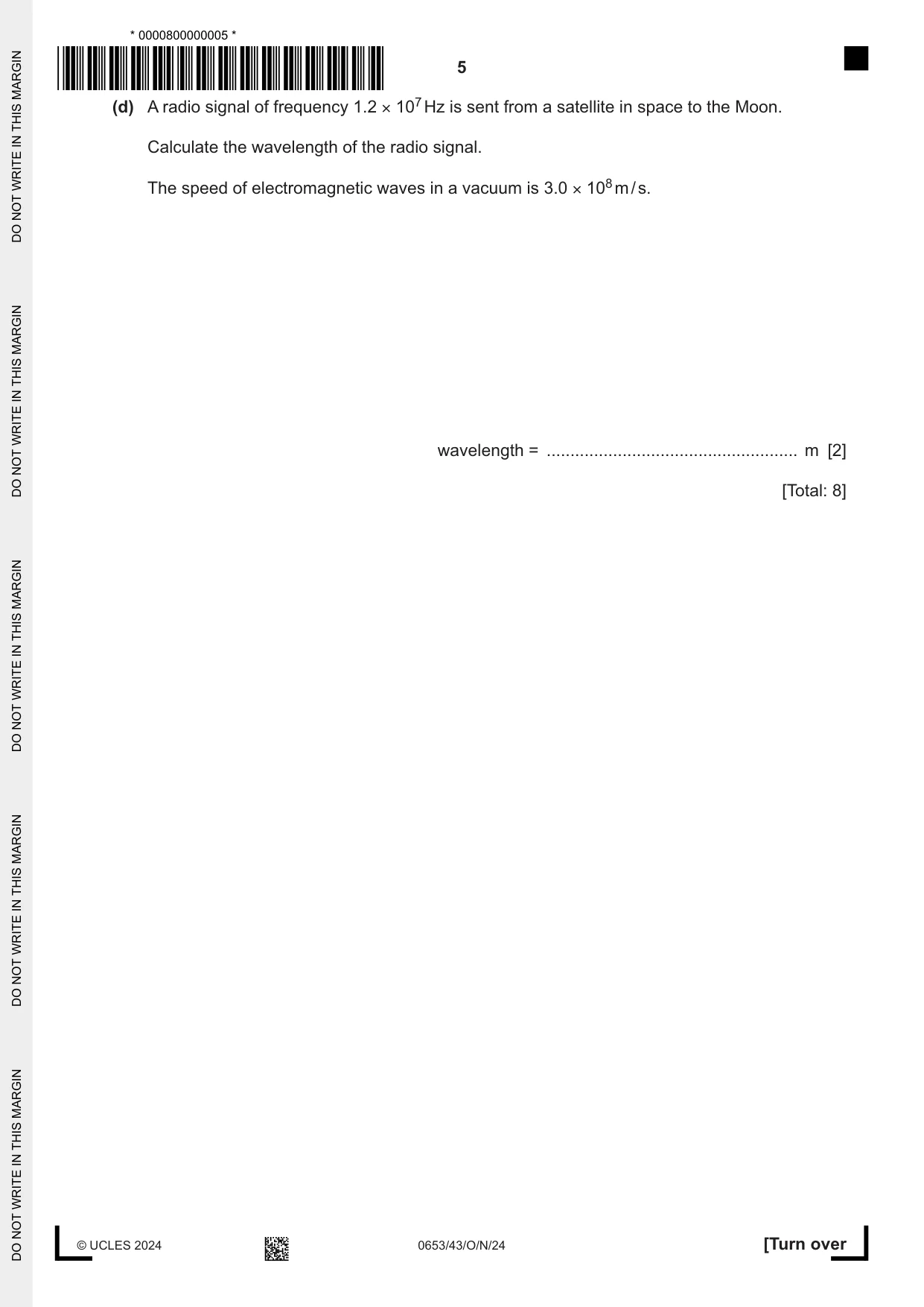 Cambridge IGCSE Science - Combined 0653 2024 Oct/Nov Paper 4 · Variant 3 question paper, page 5 of 20
