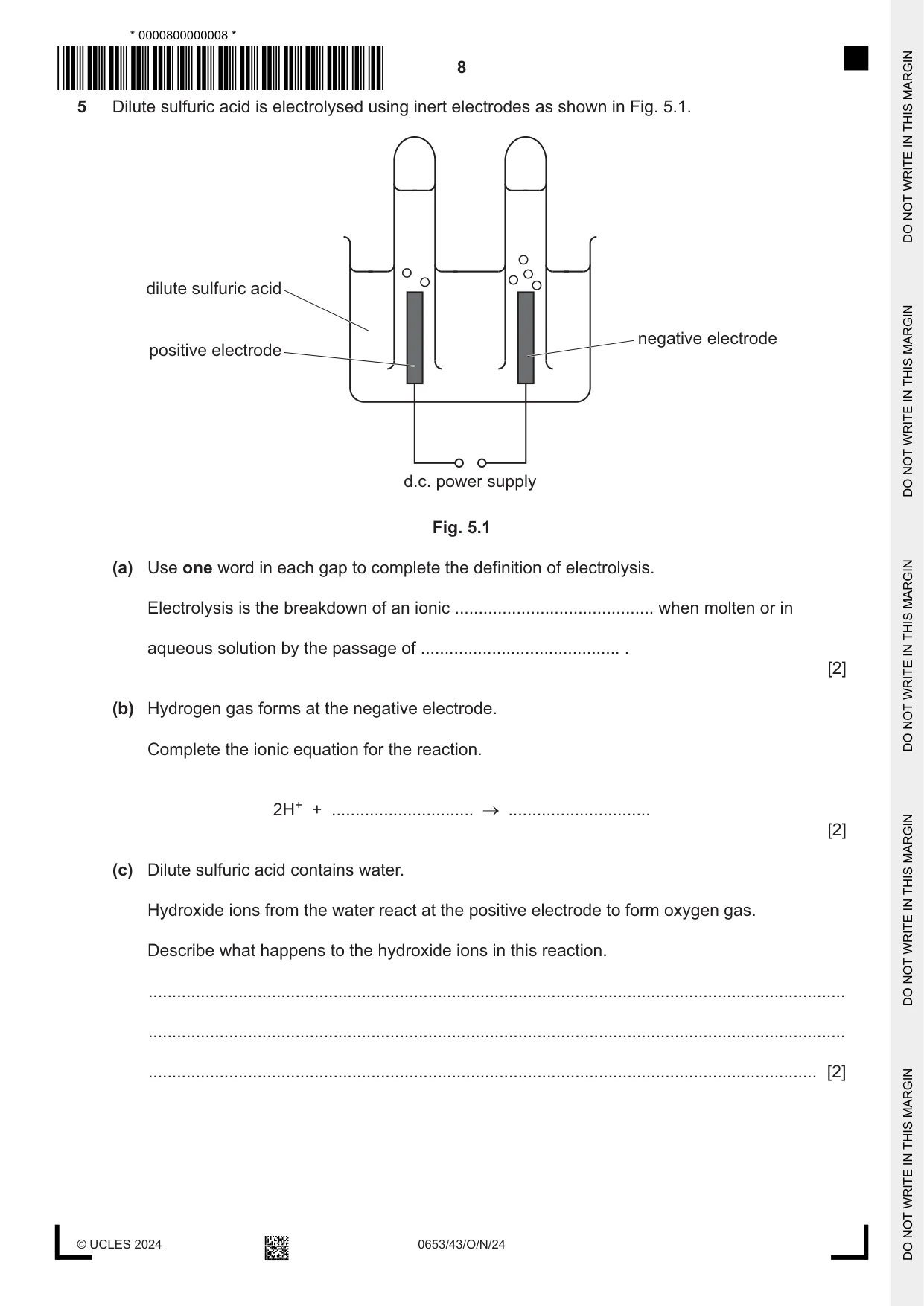 Cambridge IGCSE Science - Combined 0653 2024 Oct/Nov Paper 4 · Variant 3 question paper, page 8 of 20