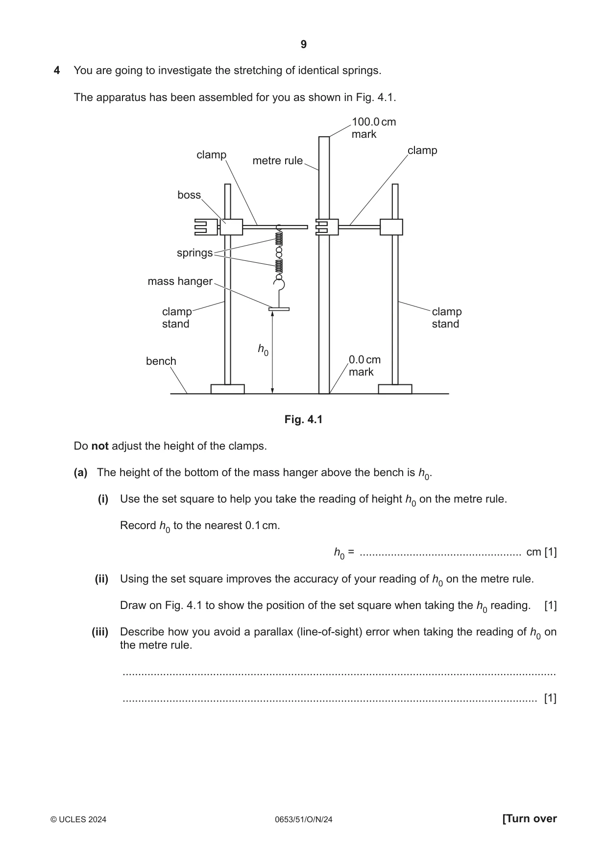 Cambridge IGCSE Science - Combined 0653 2024 Oct/Nov Paper 5 · Variant 1 question paper, page 9 of 16