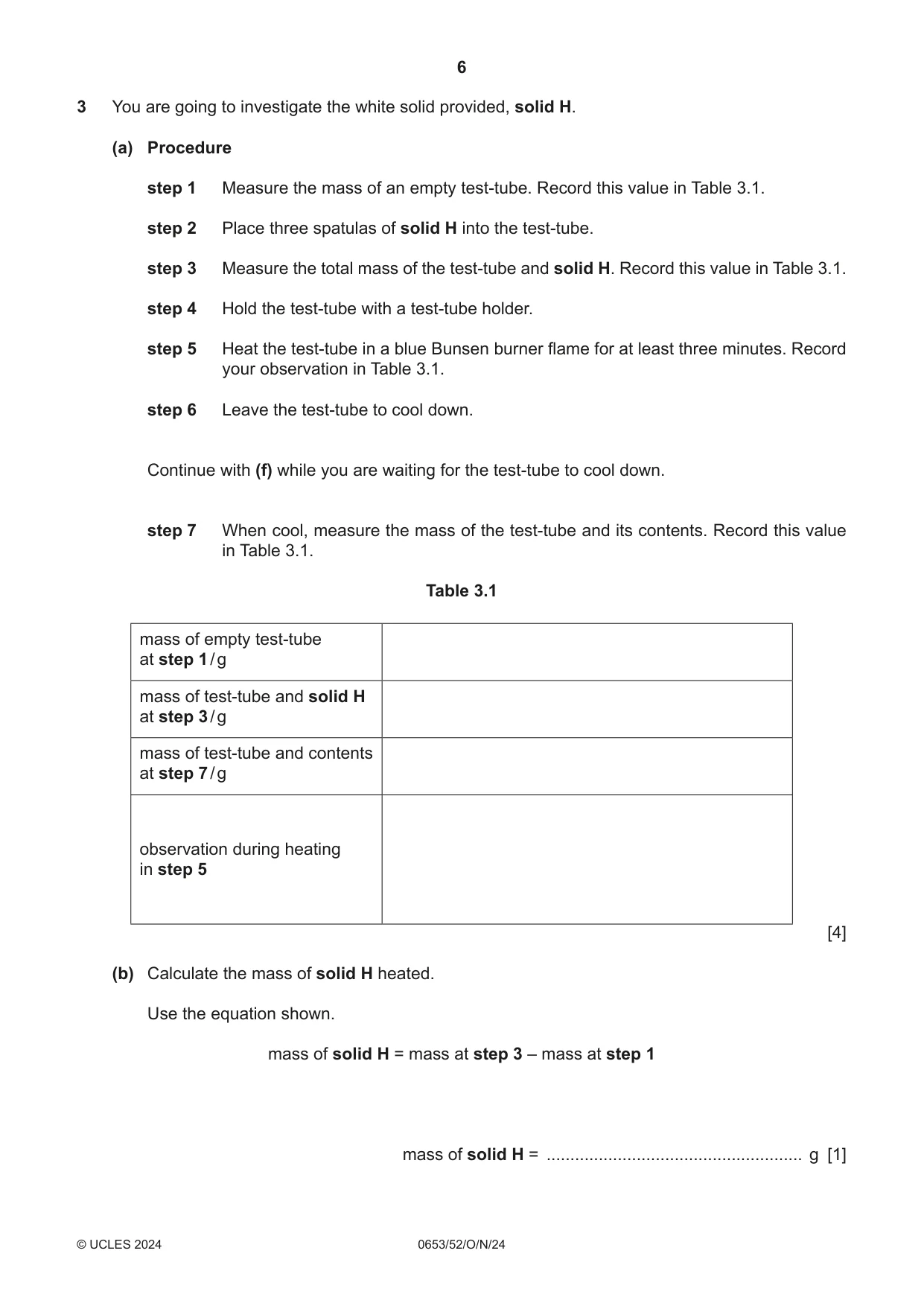 Cambridge IGCSE Science - Combined 0653 2024 Oct/Nov Paper 5 · Variant 2 question paper, page 6 of 16