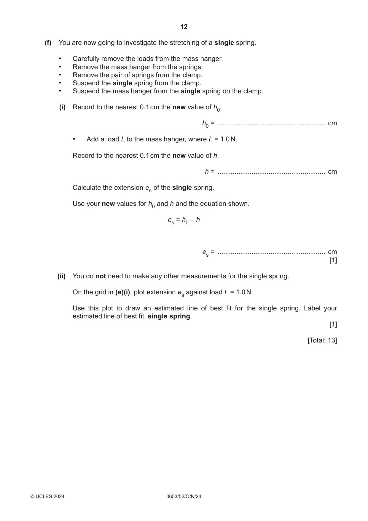 Cambridge IGCSE Science - Combined 0653 2024 Oct/Nov Paper 5 · Variant 2 question paper, page 12 of 16