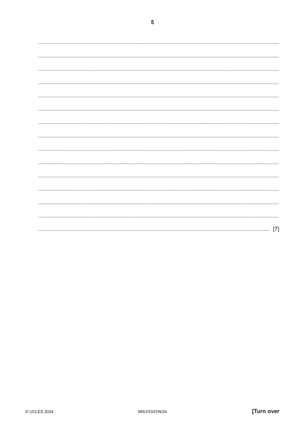 Cambridge IGCSE Science - Combined 0653 2024 Oct/Nov Paper 5 · Variant 3 question paper, page 5 of 16
