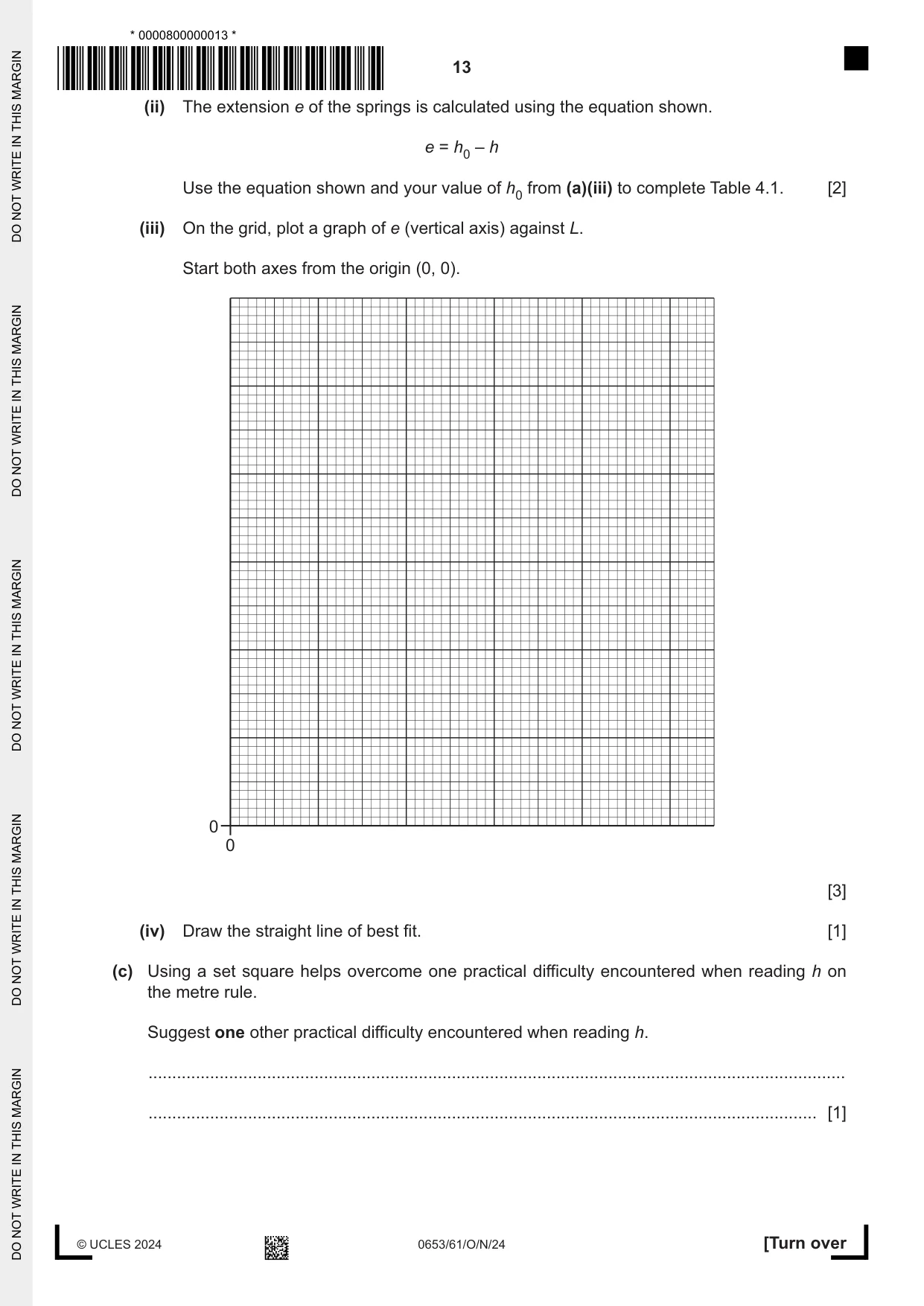 Cambridge IGCSE Science - Combined 0653 2024 Oct/Nov Paper 6 · Variant 1 question paper, page 13 of 16