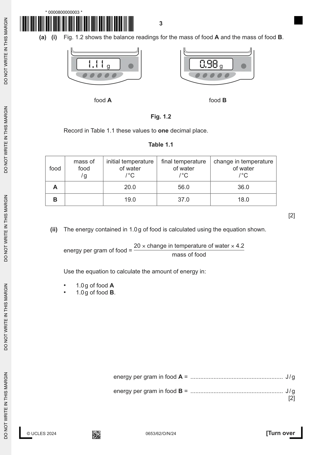 Cambridge IGCSE Science - Combined 0653 2024 Oct/Nov Paper 6 · Variant 2 question paper, page 3 of 16