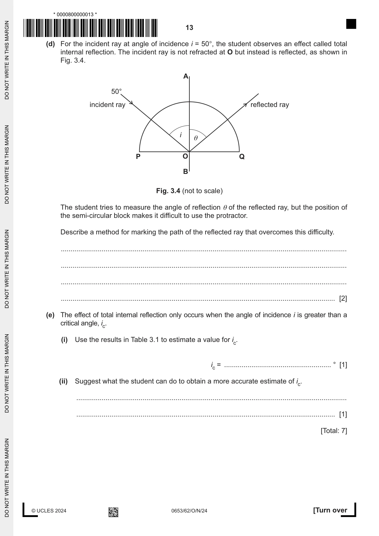 Cambridge IGCSE Science - Combined 0653 2024 Oct/Nov Paper 6 · Variant 2 question paper, page 13 of 16