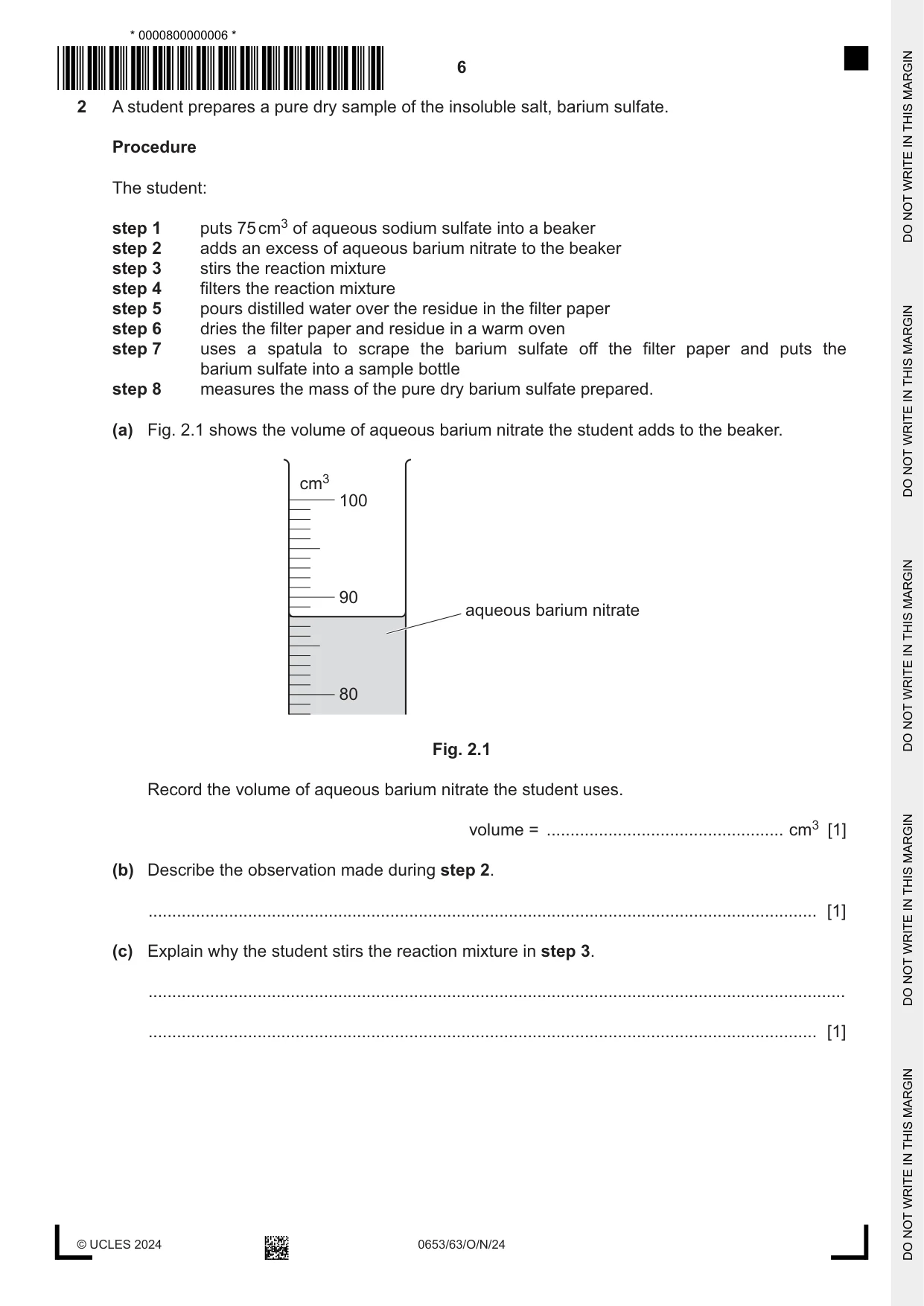 Cambridge IGCSE Science - Combined 0653 2024 Oct/Nov Paper 6 · Variant 3 question paper, page 6 of 16