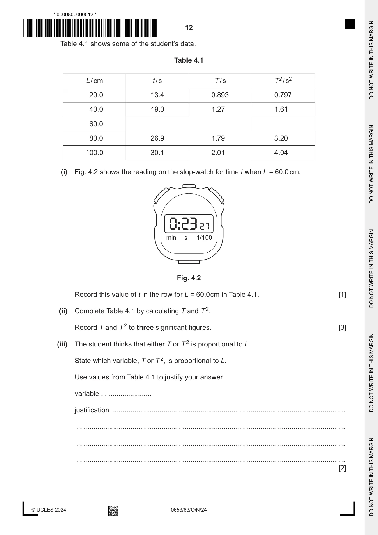 Cambridge IGCSE Science - Combined 0653 2024 Oct/Nov Paper 6 · Variant 3 question paper, page 12 of 16