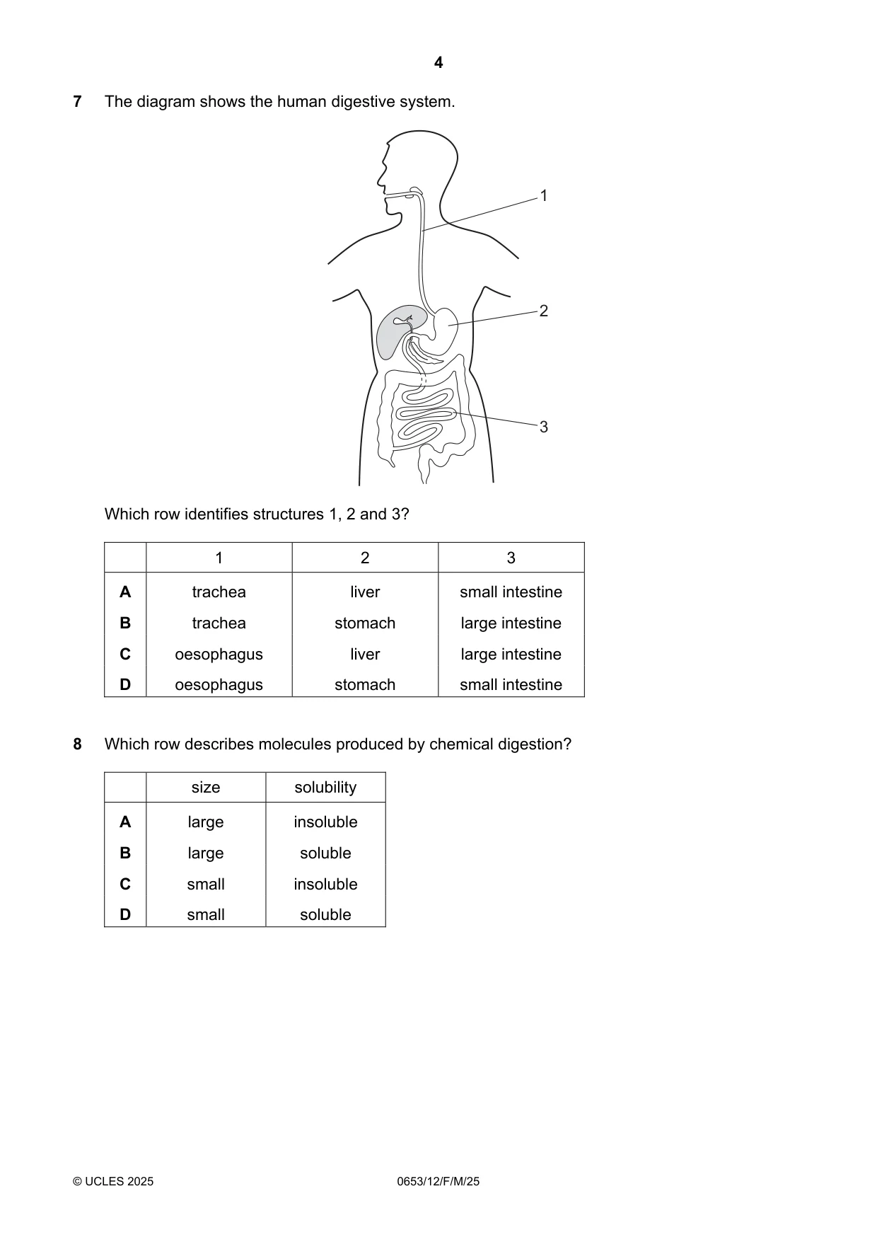 Cambridge IGCSE Science - Combined 0653 2025 Feb/March Paper 1 · Variant 2 question paper, page 4 of 16