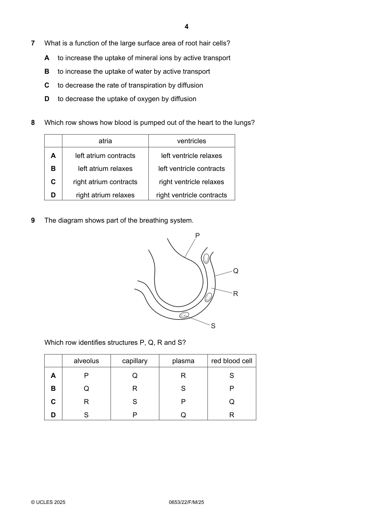 Cambridge IGCSE Science - Combined 0653 2025 Feb/March Paper 2 · Variant 2 question paper, page 4 of 16
