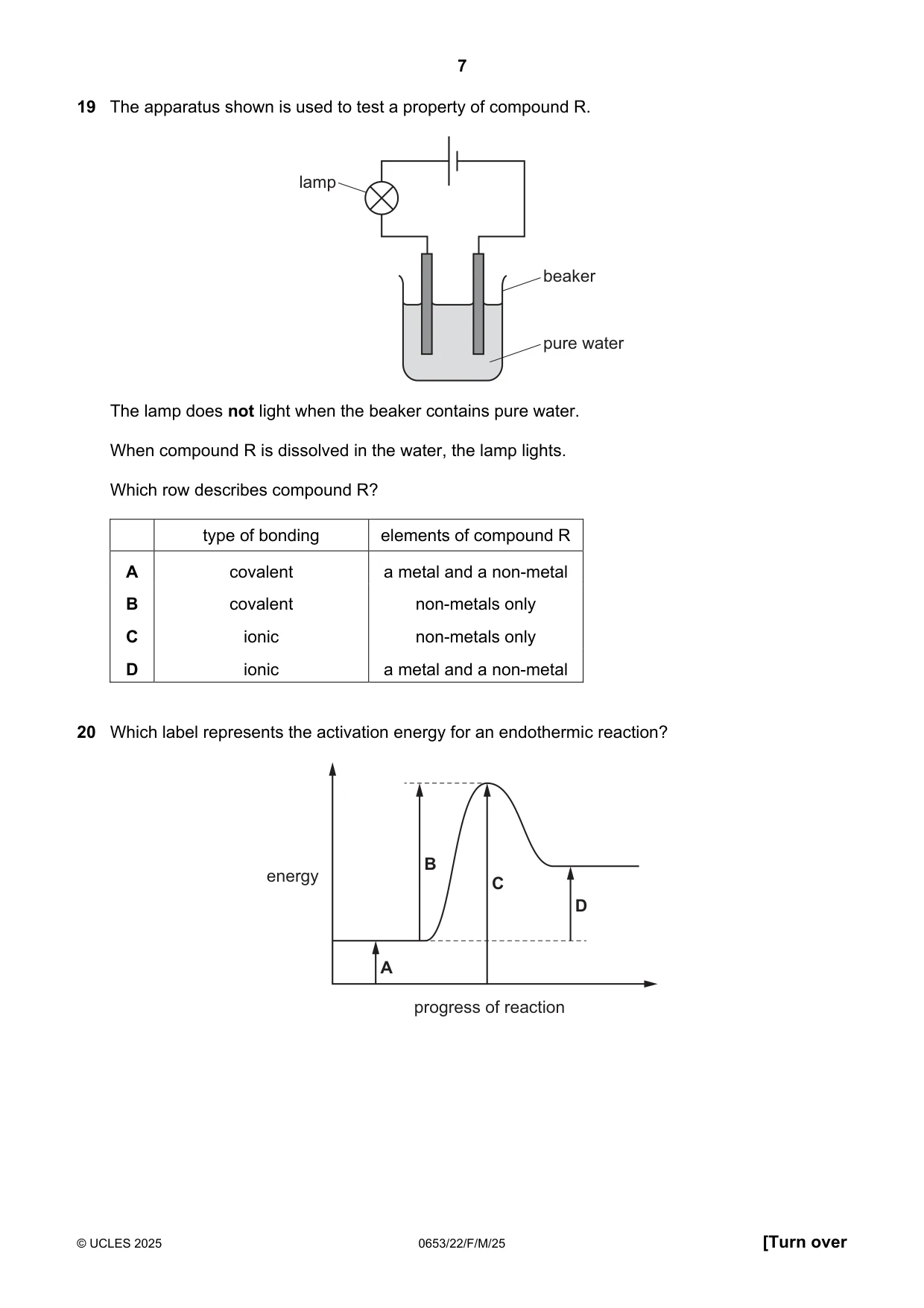 Cambridge IGCSE Science - Combined 0653 2025 Feb/March Paper 2 · Variant 2 question paper, page 7 of 16