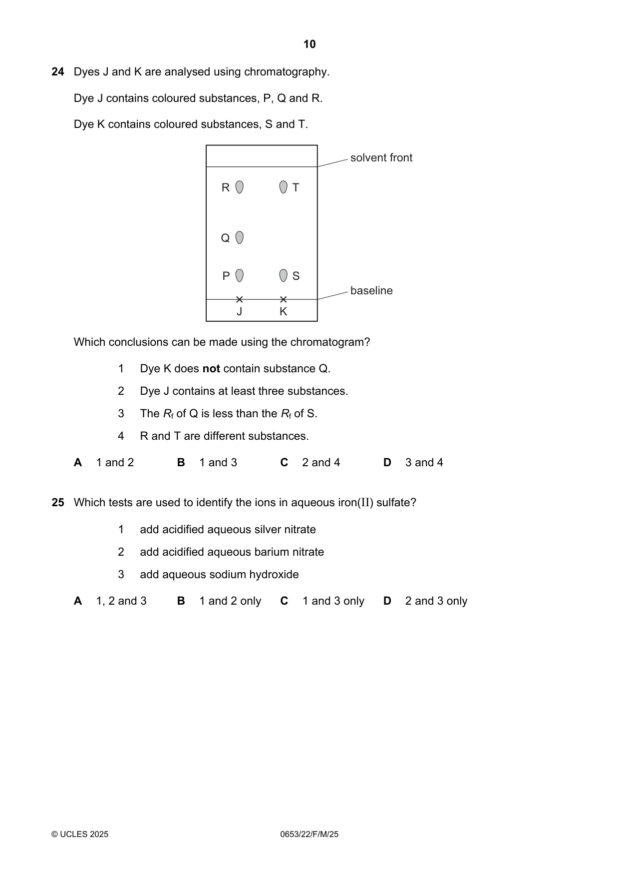 Cambridge IGCSE Science - Combined 0653 2025 Feb/March Paper 2 · Variant 2 question paper, page 10 of 16