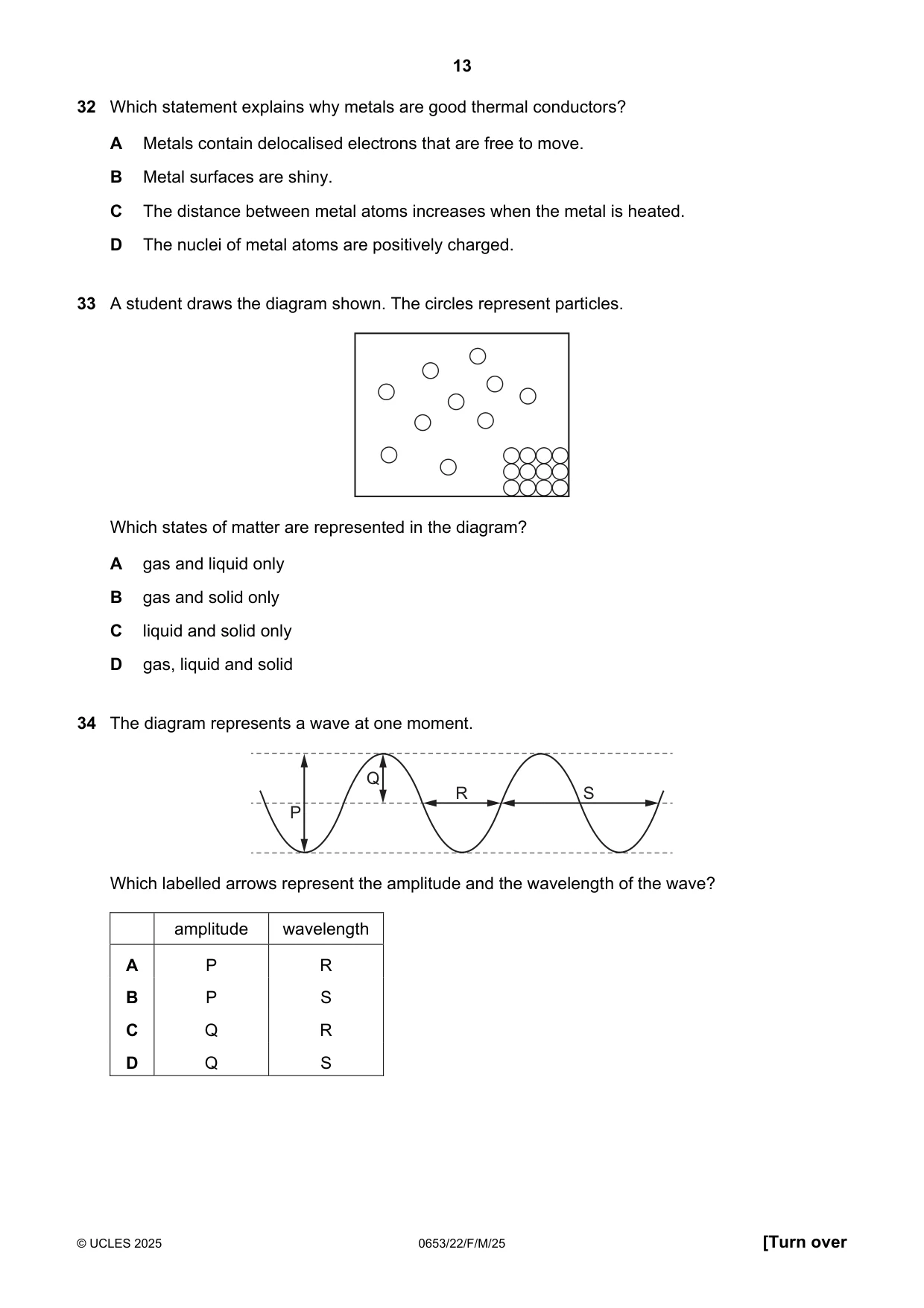 Cambridge IGCSE Science - Combined 0653 2025 Feb/March Paper 2 · Variant 2 question paper, page 13 of 16