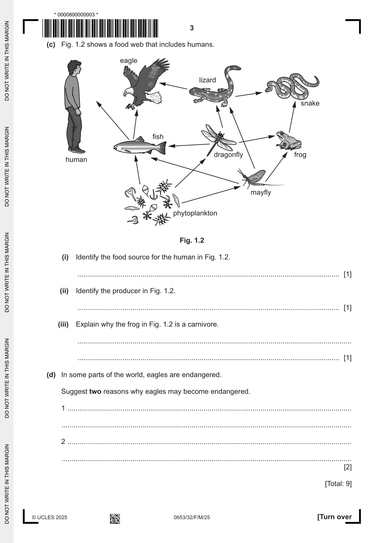 Cambridge IGCSE Science - Combined 0653 2025 Feb/March Paper 3 · Variant 2 question paper, page 3 of 20