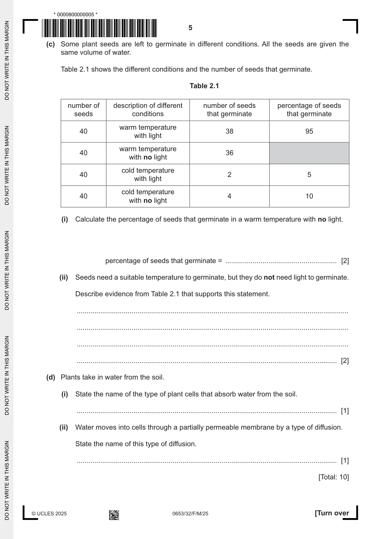 Cambridge IGCSE Science - Combined 0653 2025 Feb/March Paper 3 · Variant 2 question paper, page 5 of 20