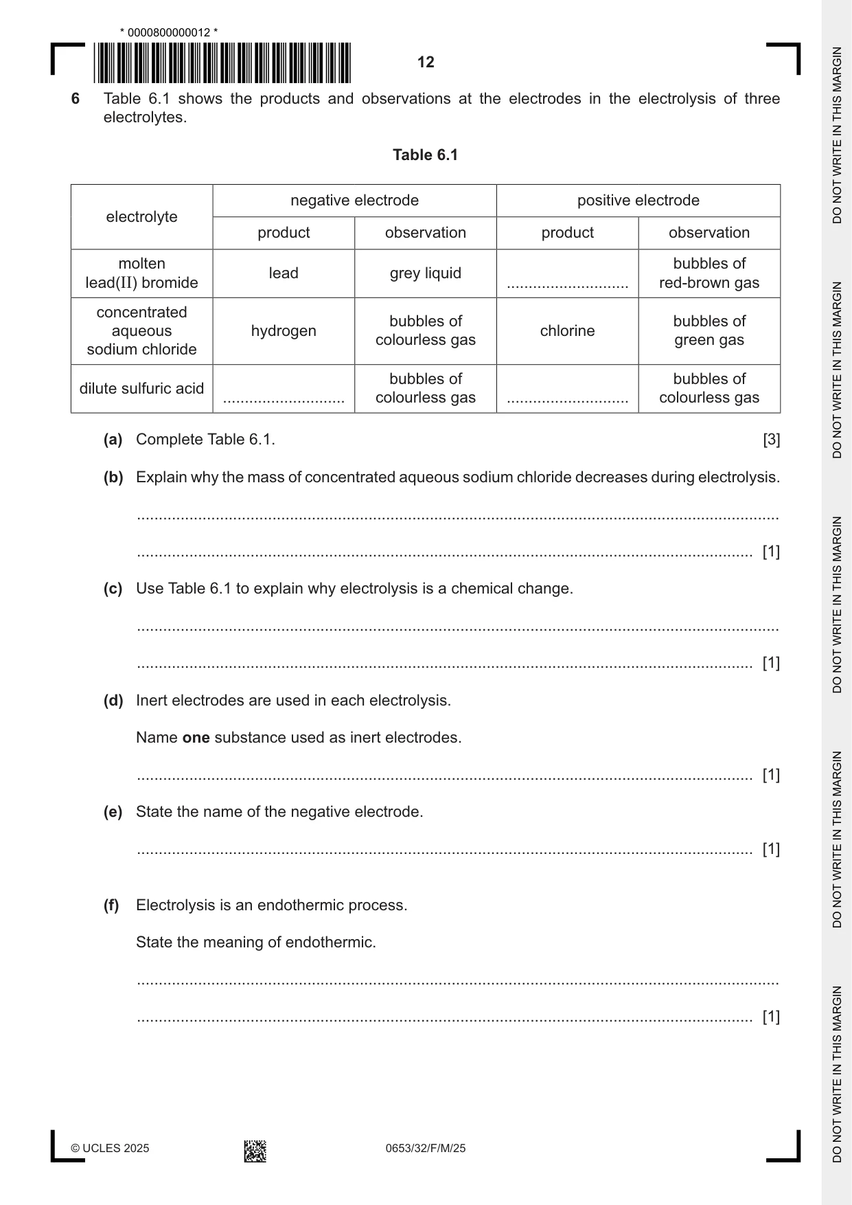 Cambridge IGCSE Science - Combined 0653 2025 Feb/March Paper 3 · Variant 2 question paper, page 12 of 20